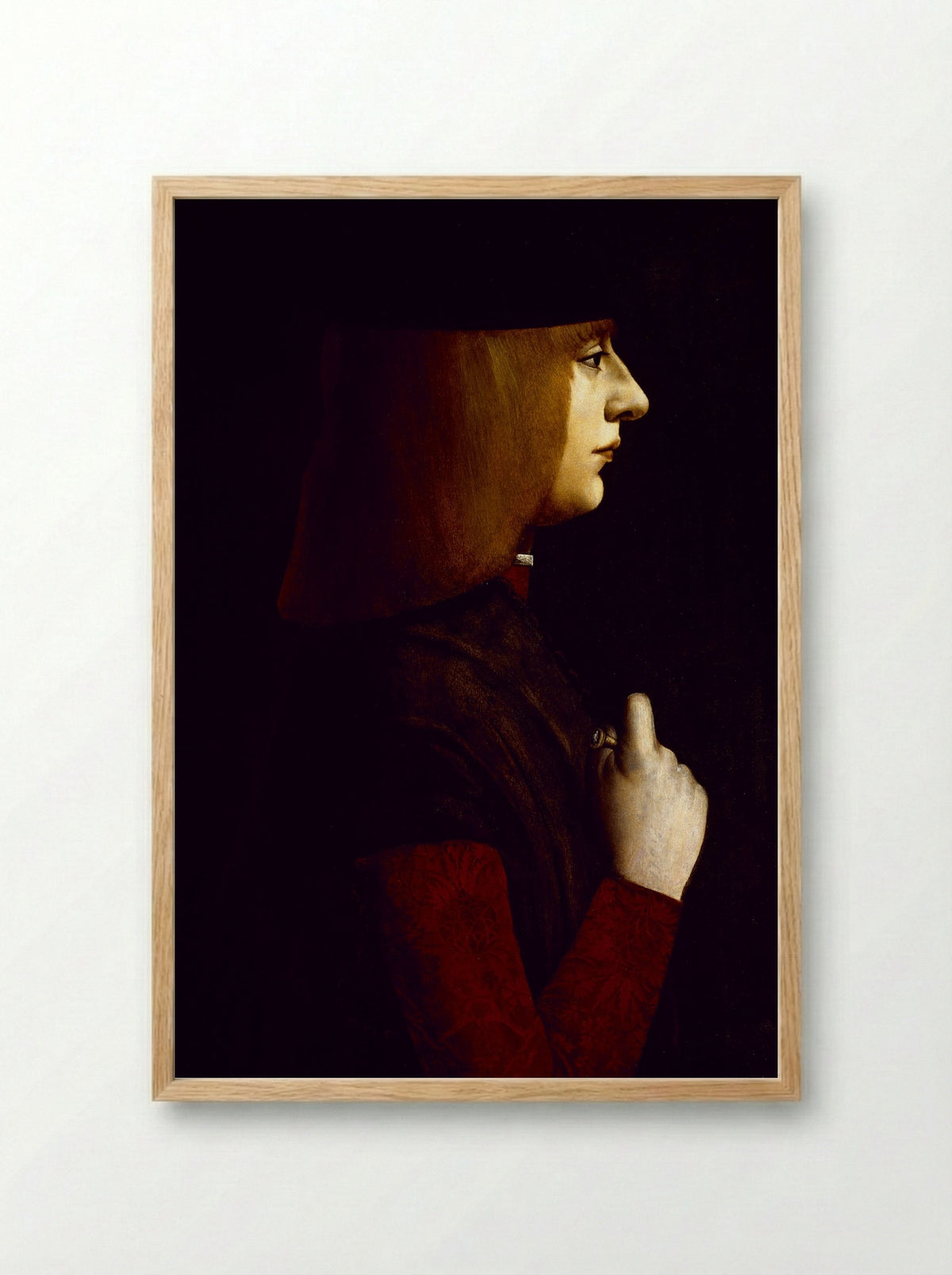 Portrait of a Young Man - Giovanni Ambrogio de Predis - Framed Print Wood