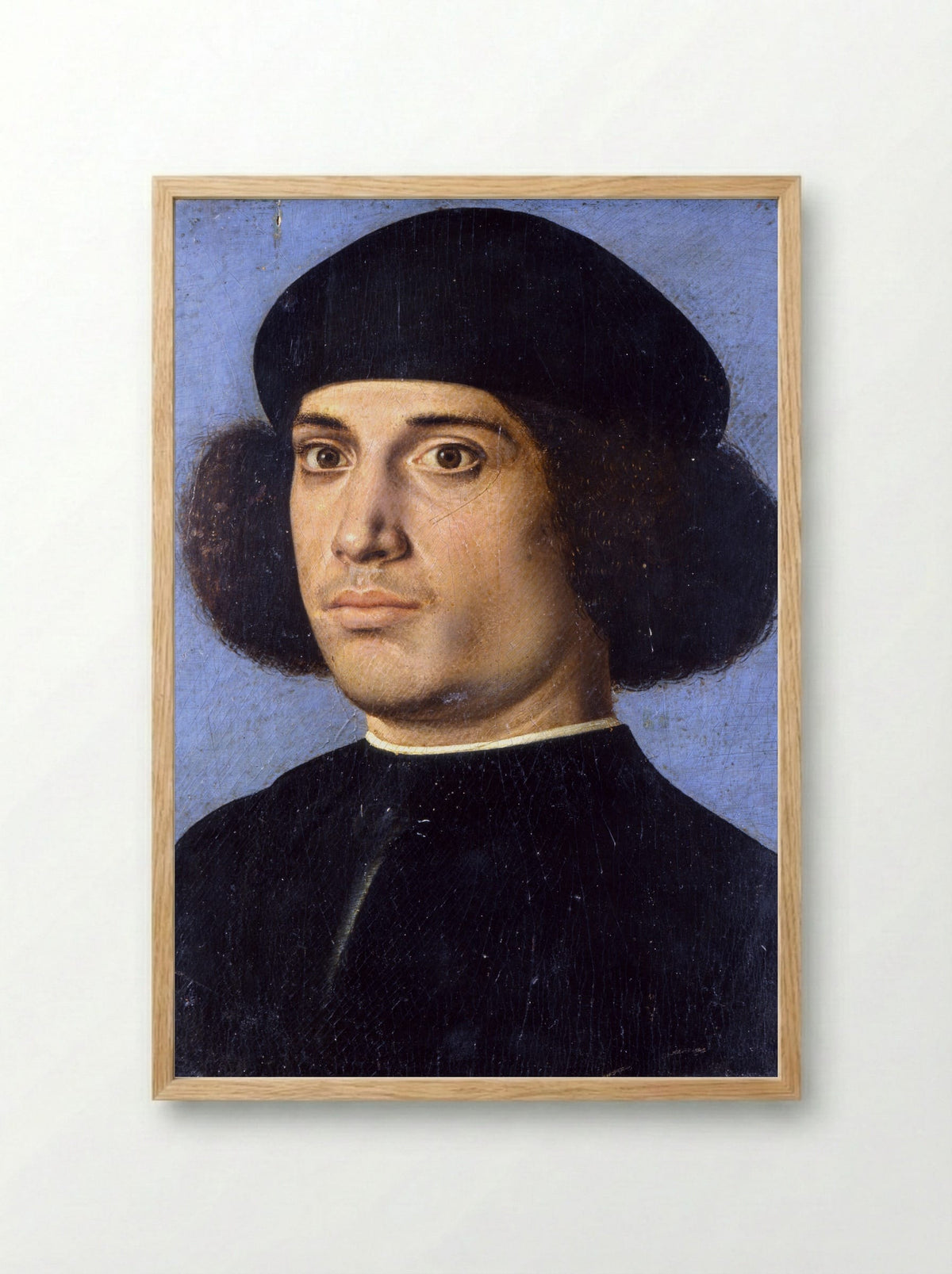Portrait of a Young Man - Andrea Previtali - Framed Print Wood