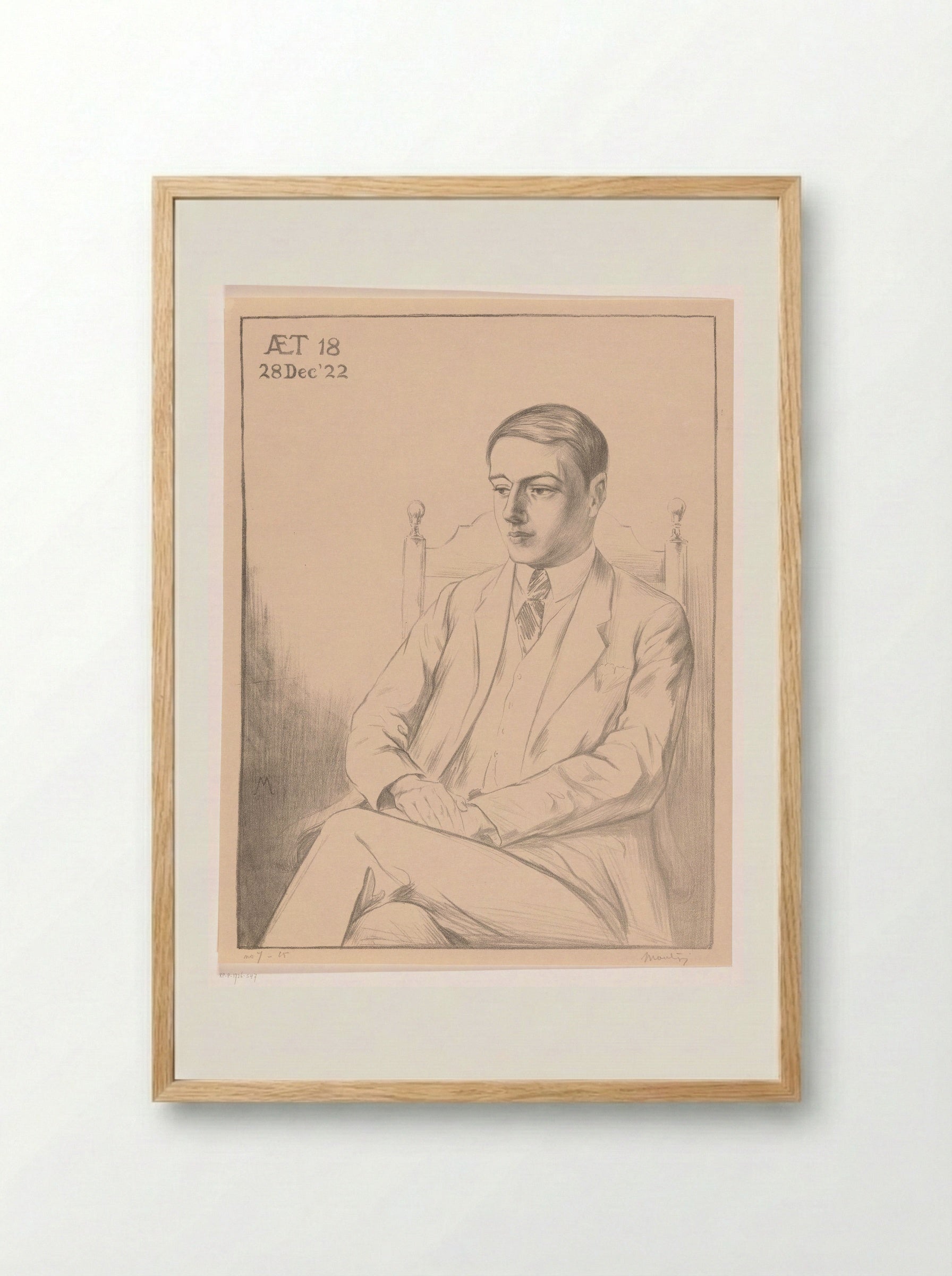 Portrait of a Young Man - Simon Moulijn - Framed Print Wood