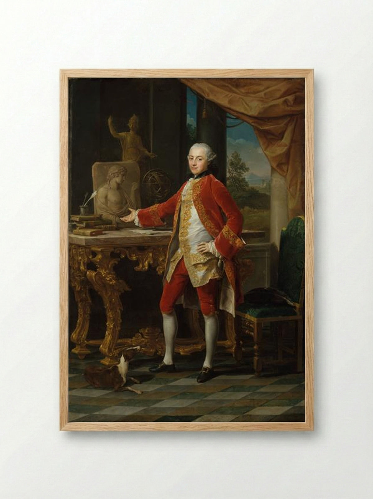 Portrait of a Young Man - Pompeo Batoni - Framed Print Wood