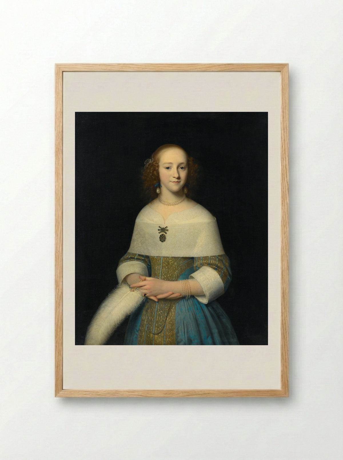 Portrait of a Young Woman, Possibly Susanna Reael - Isaack Luttichuys - Framed Print Wood
