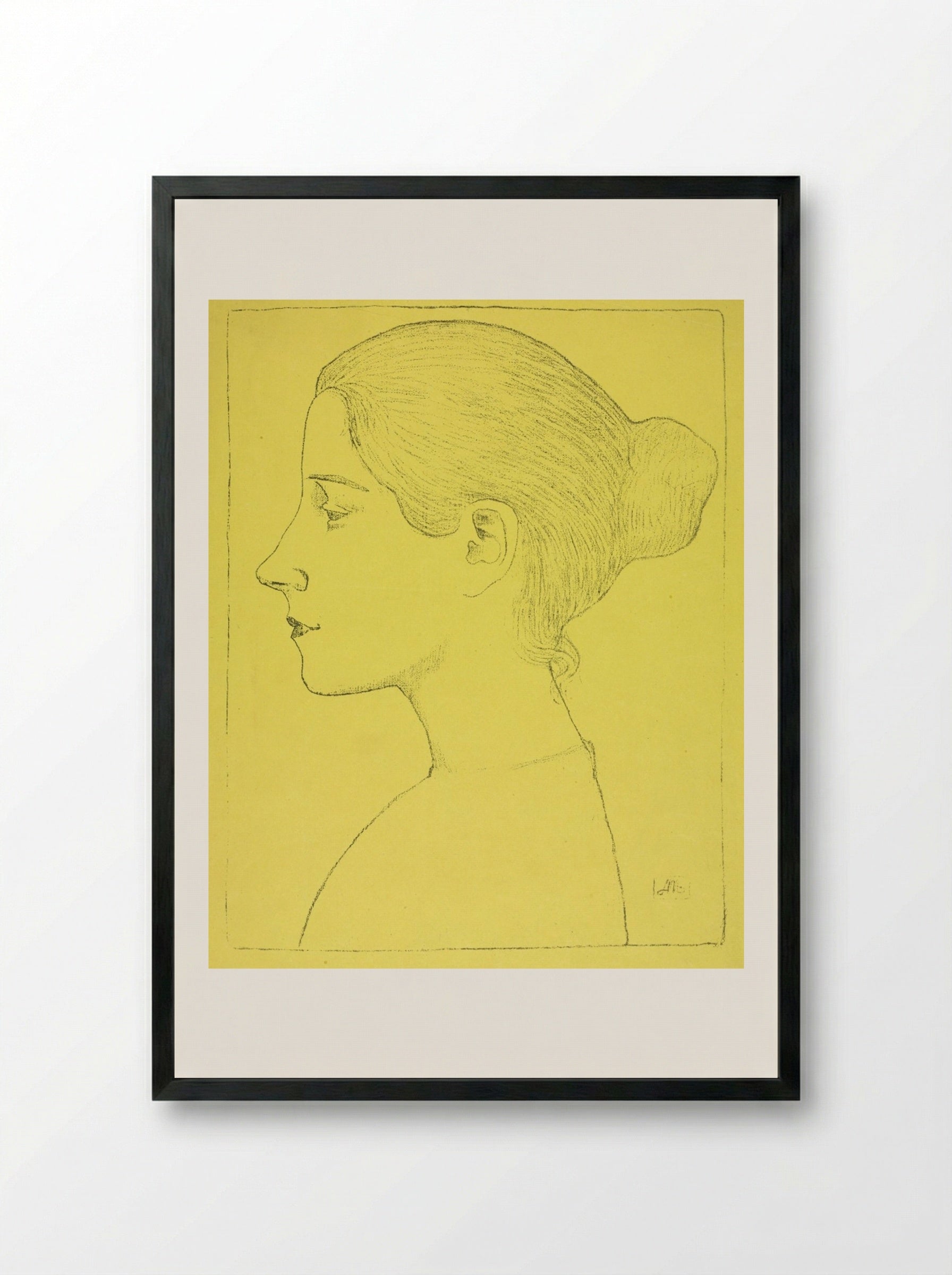 Portrait of a Young Woman (Profil de jeune fille) - Aristide Maillol - Framed Print Black