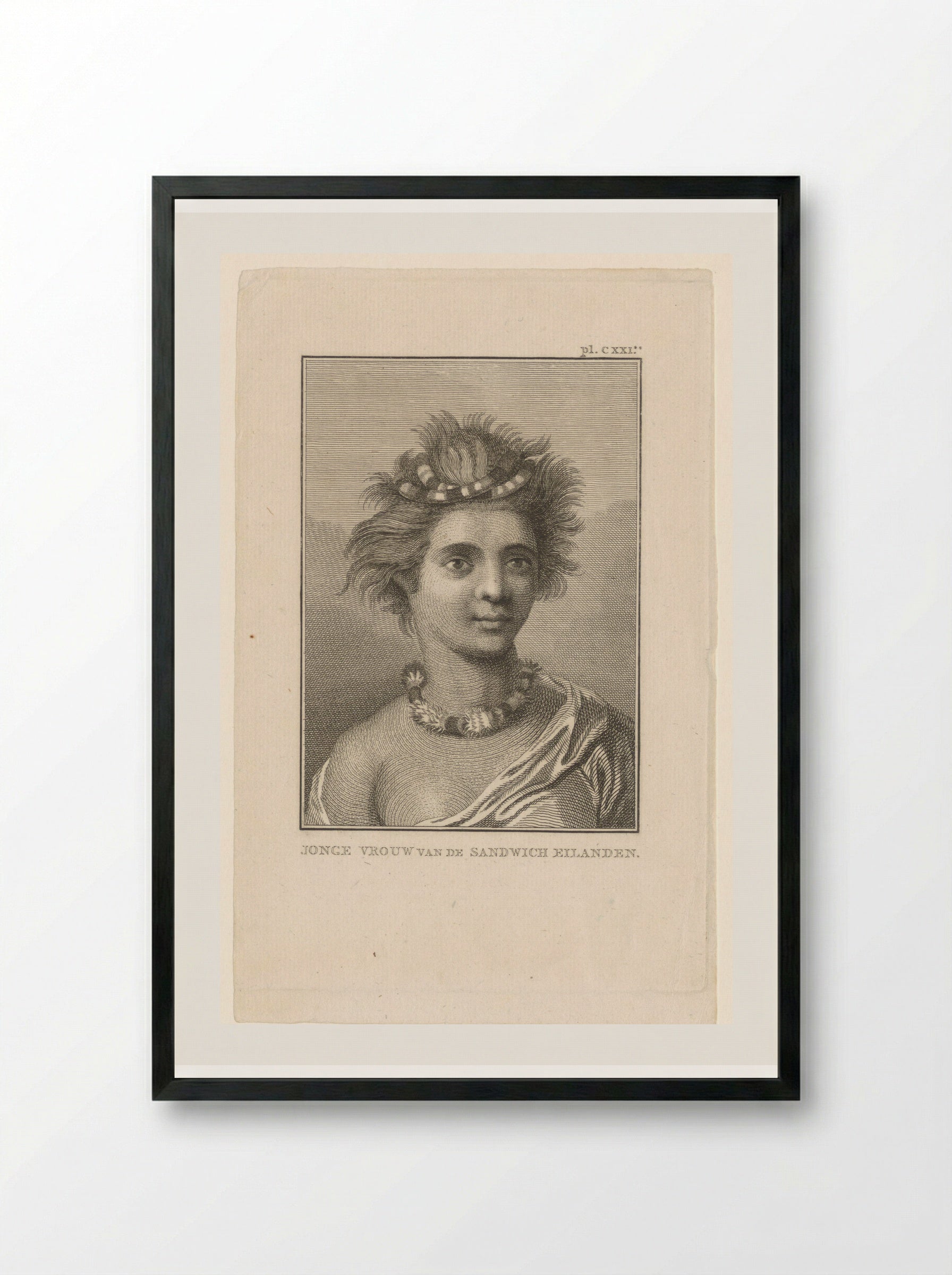 Portrait of a Young Woman from the Sandwich Islands - Various Artists - Framed Print Black