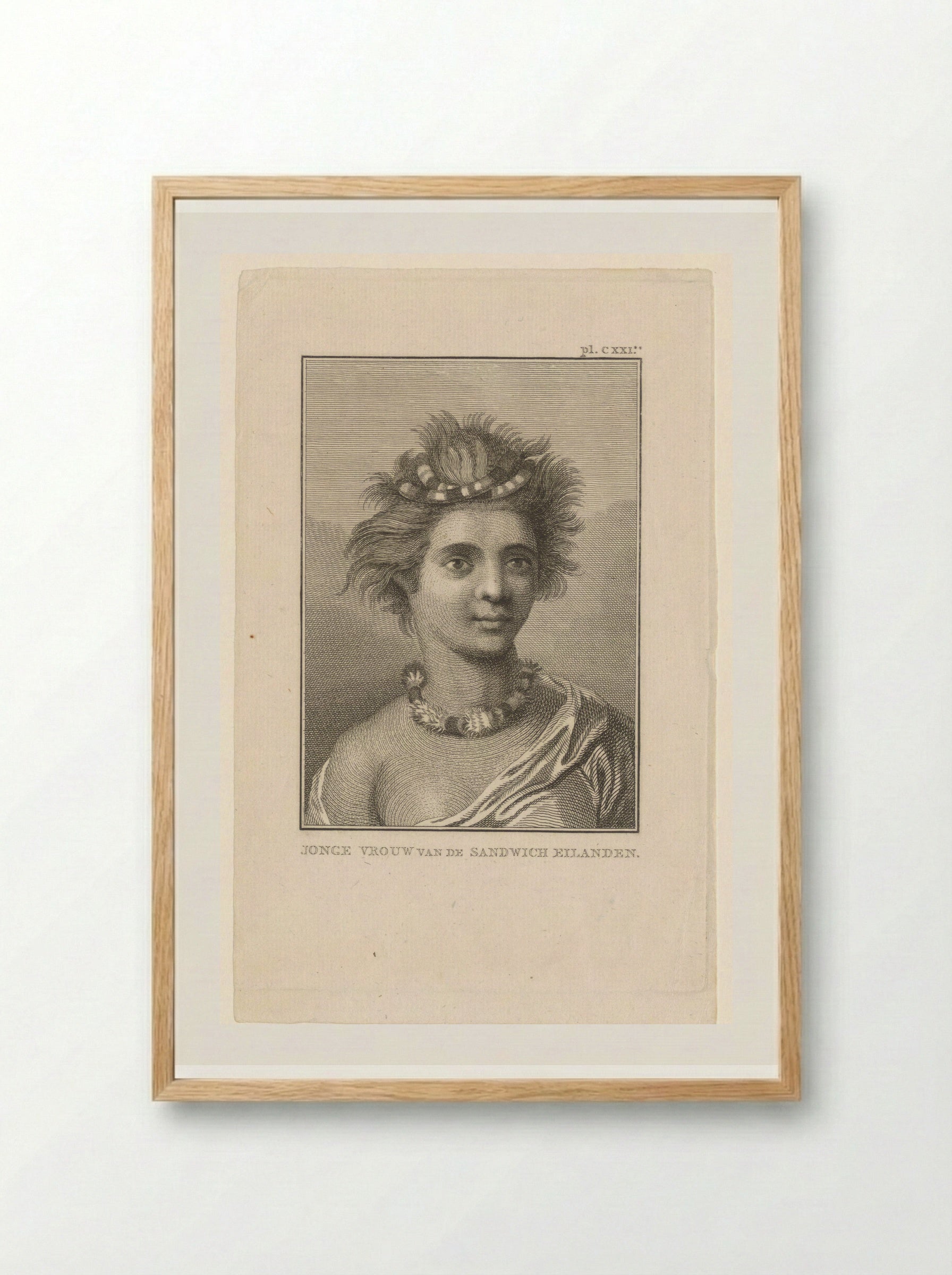 Portrait of a Young Woman from the Sandwich Islands - Various Artists - Framed Print Wood