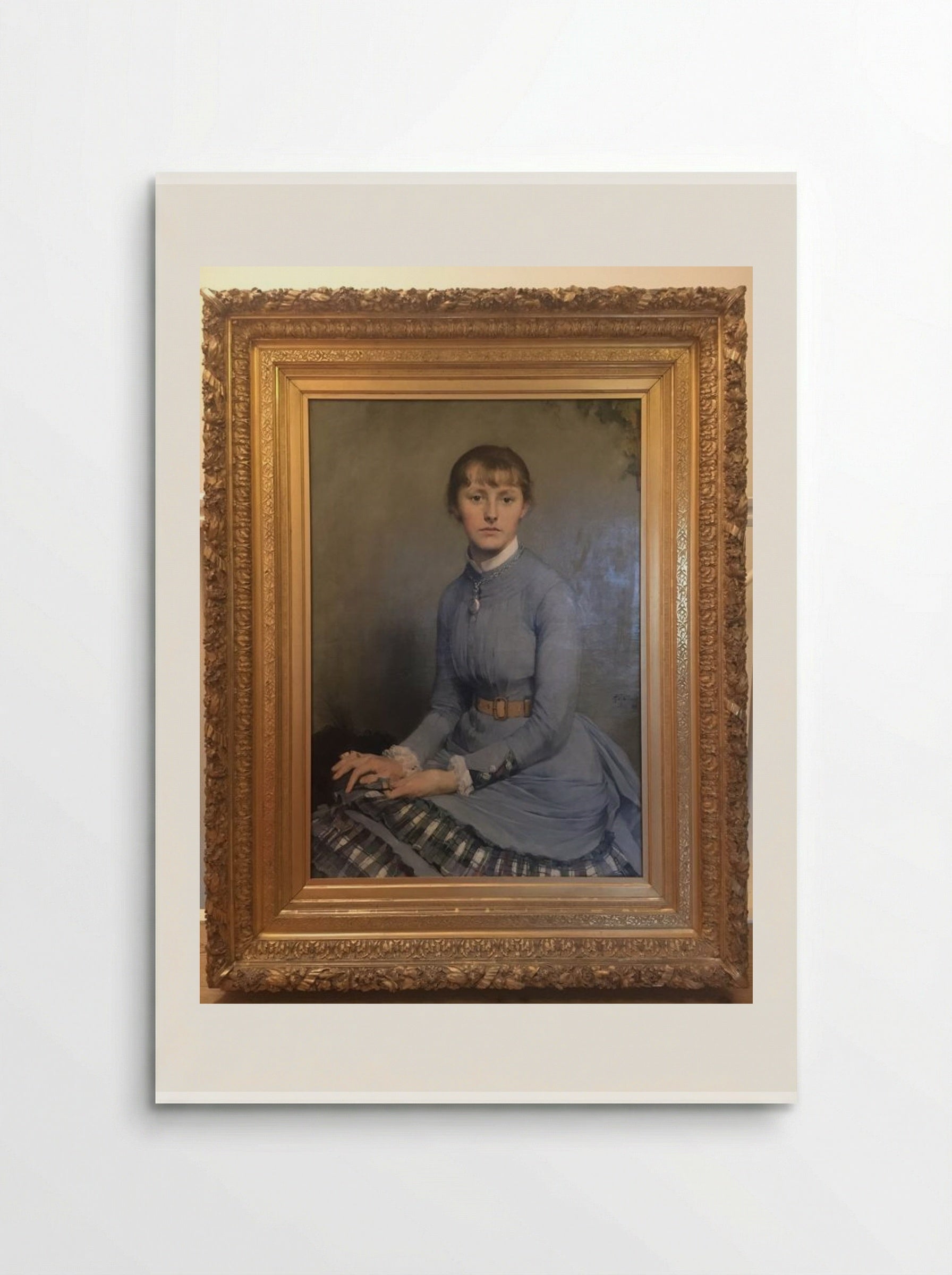 Portrait of a Young Woman in a Blue Dress - Pieter de Josselin de Jong - Poster
