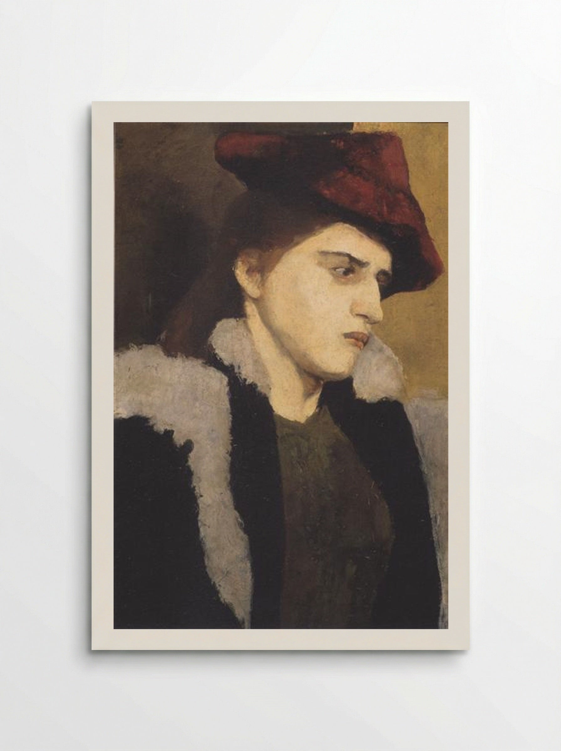 Portrait of a Young Woman with Red Hat - Paula Modersohn-Becker - Poster
