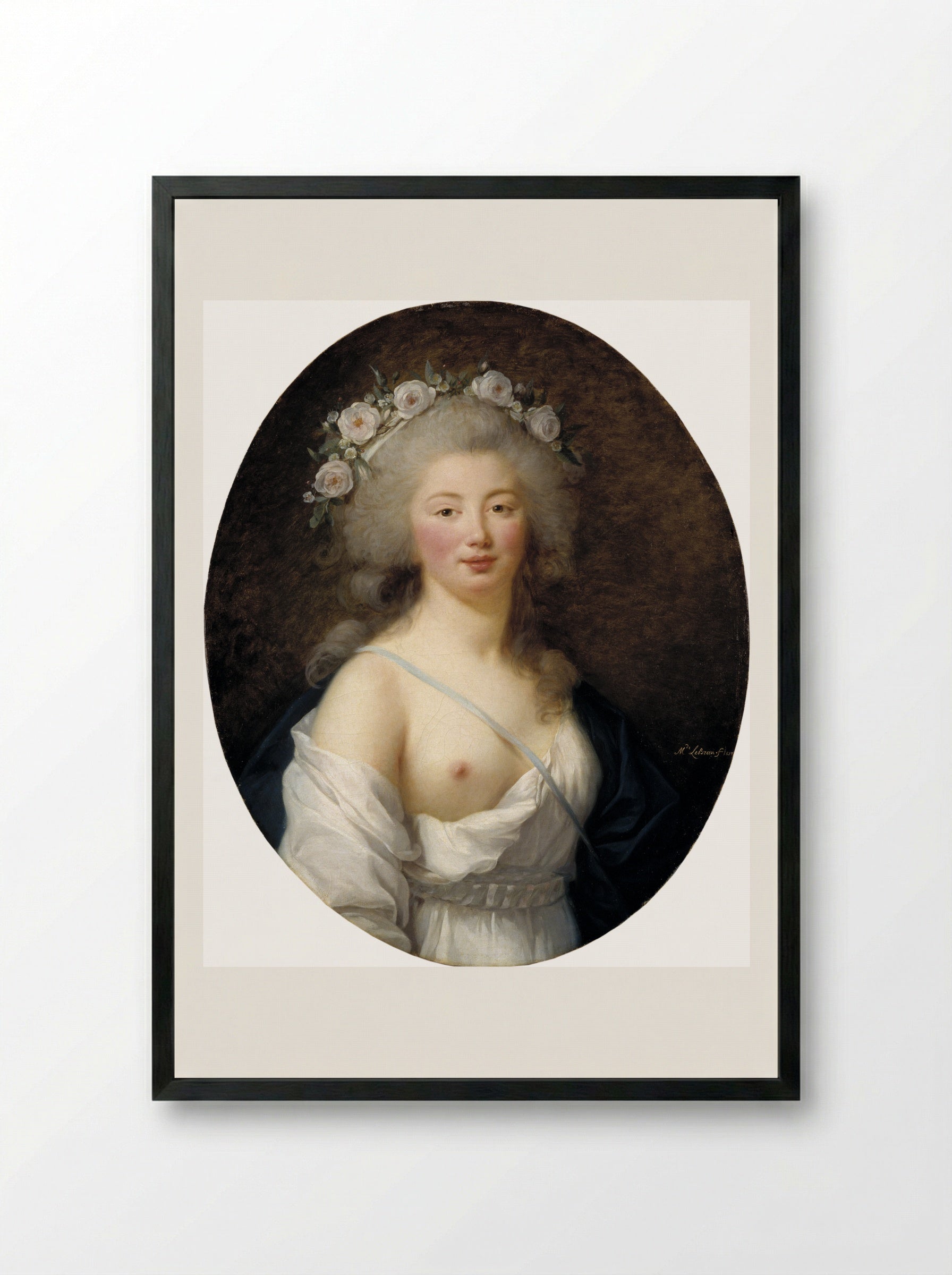Portrait of a Young Woman - Louise Elisabeth Vigée Le Brun - Framed Print Black