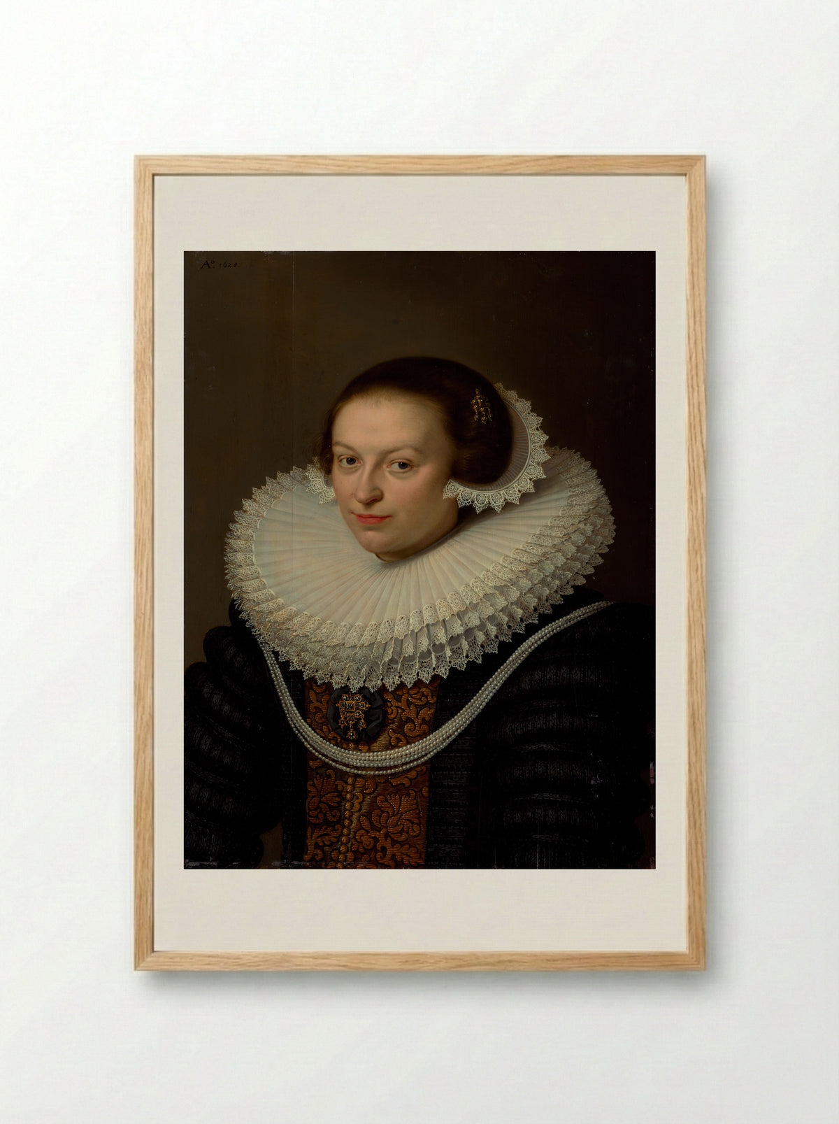 Portrait of a Young Woman - David Bailly - Framed Print Wood
