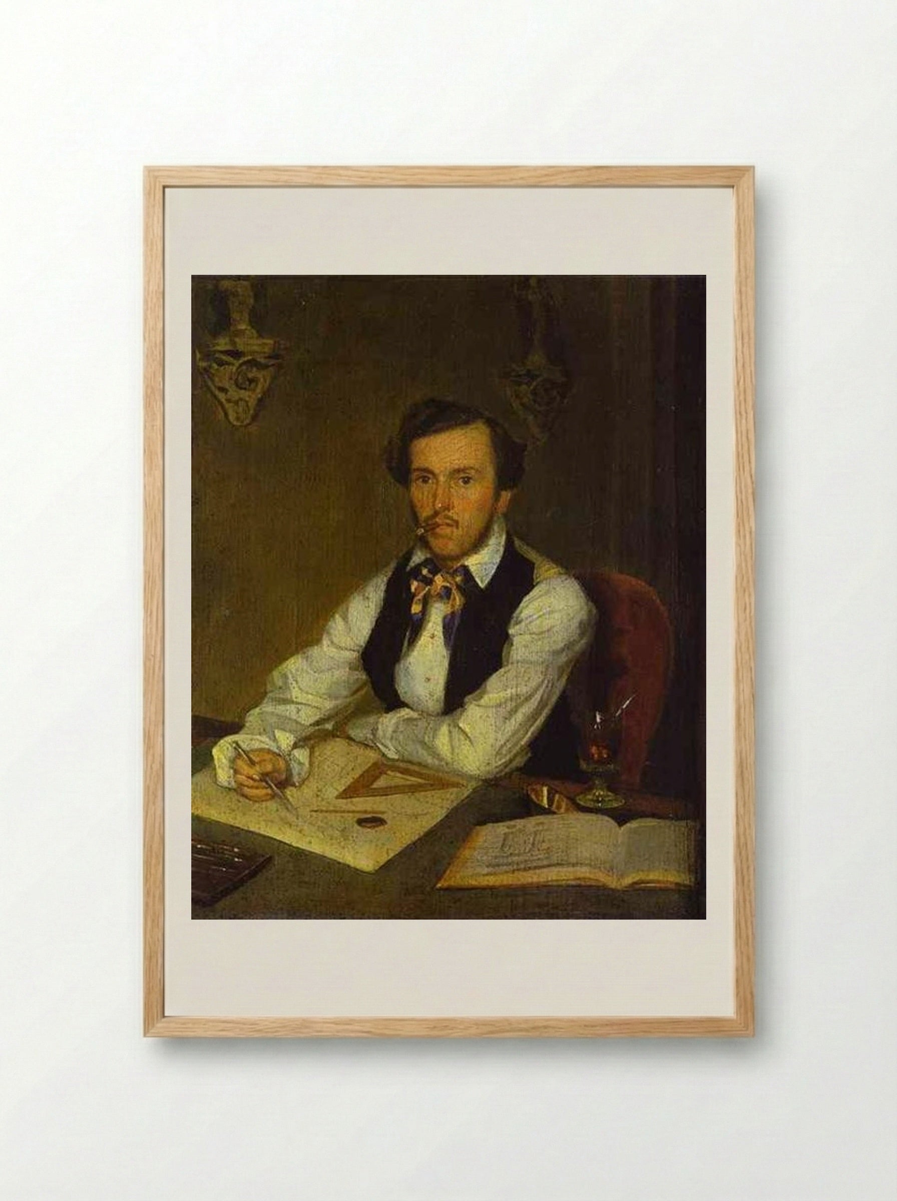 Portrait of an Architect - Pavel Fedotov - Framed Print Wood