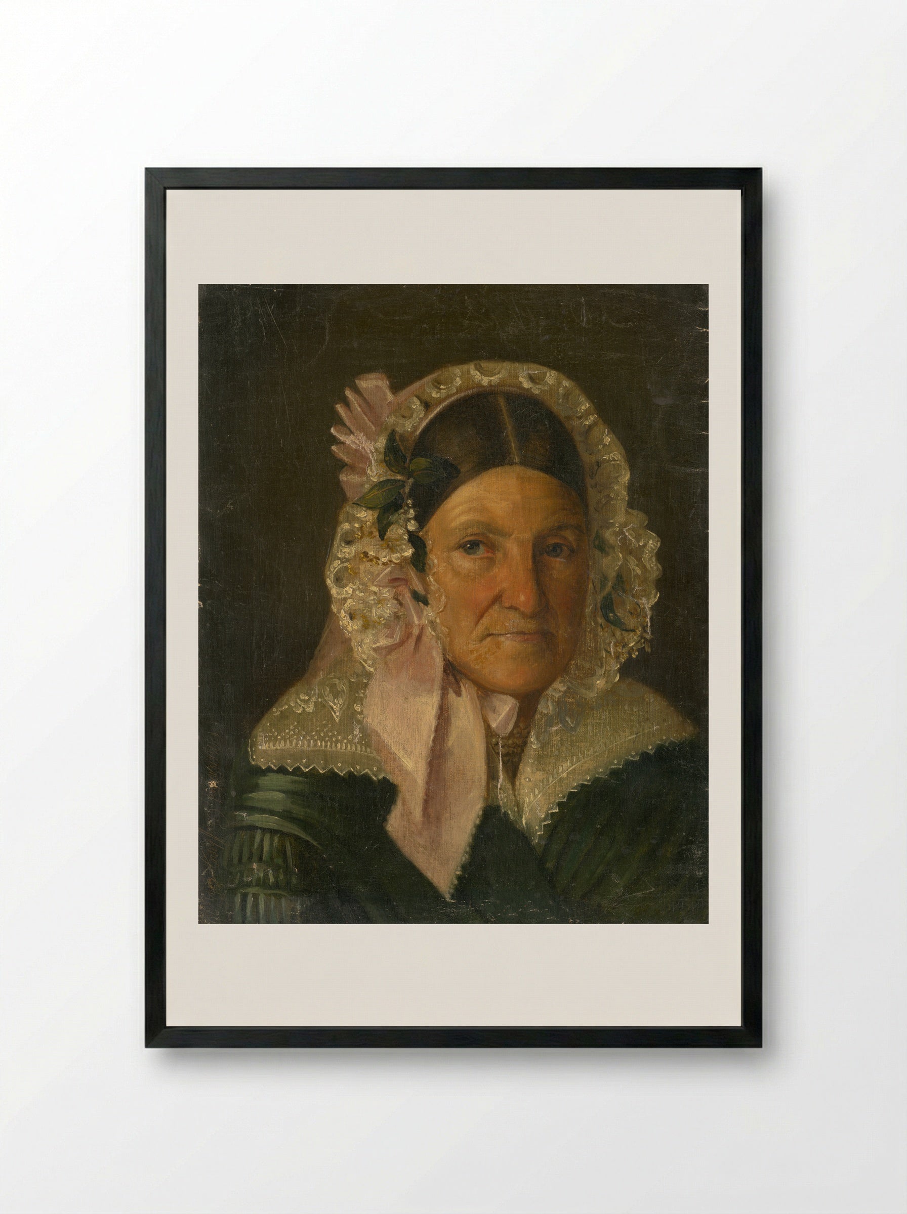 Portrait of an Elderly Woman - Constantin Daniel Rosenthal - Framed Print Black