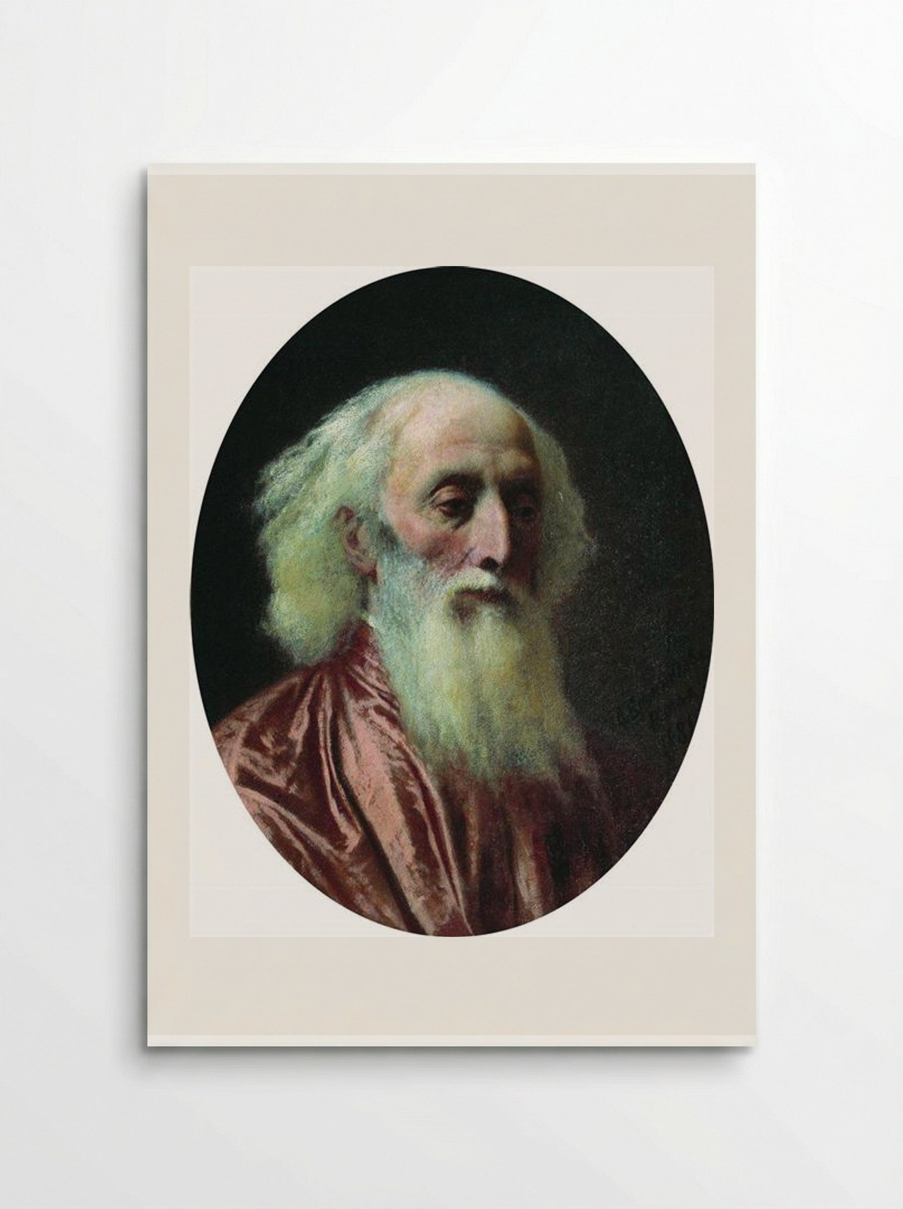 Portrait of an Old Man in a Crimson Dress - Fyodor Bronnikov - Poster