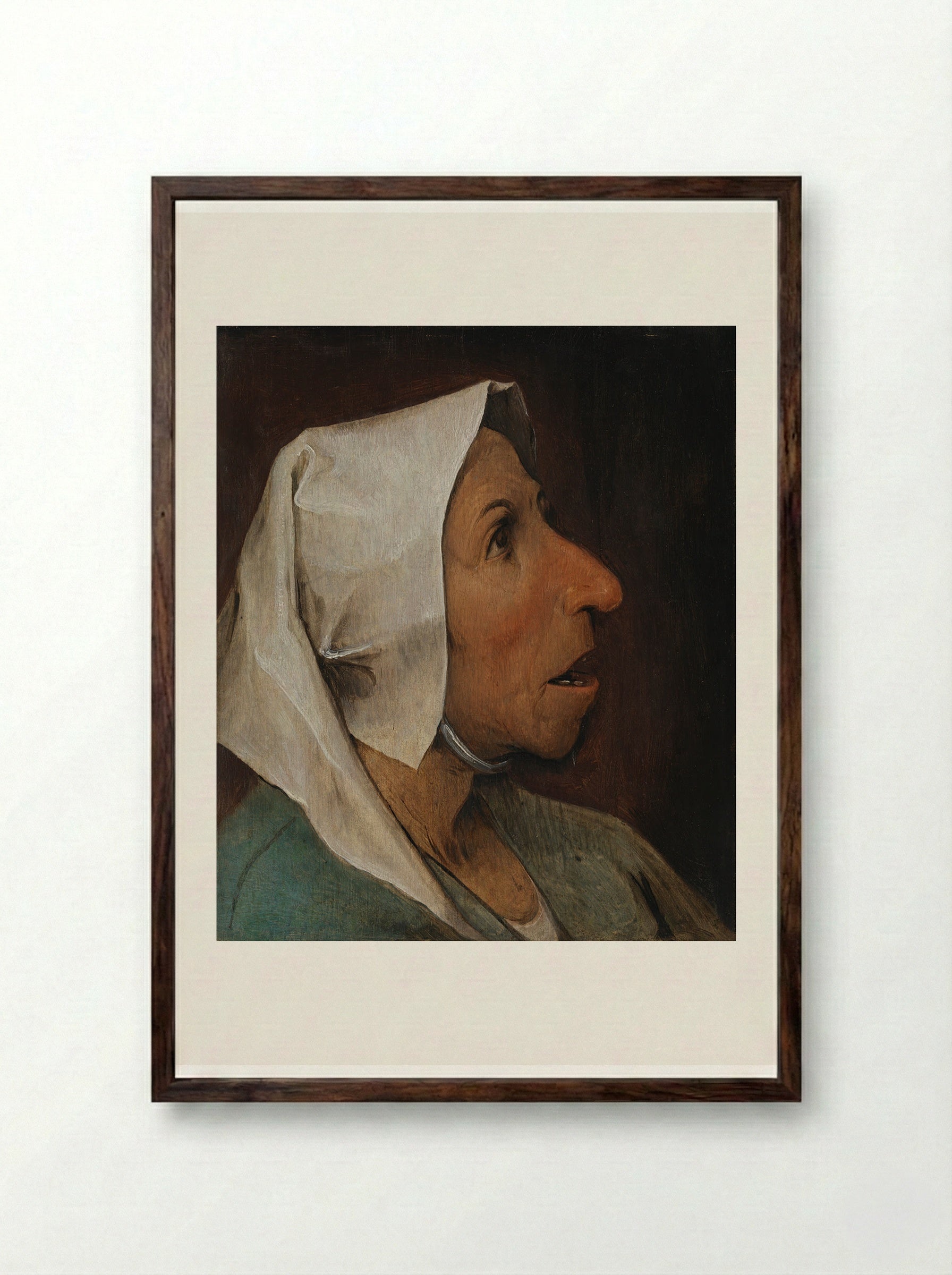 Portrait of an Old Woman - Pieter Bruegel the Elder - Framed Print Dark Wood