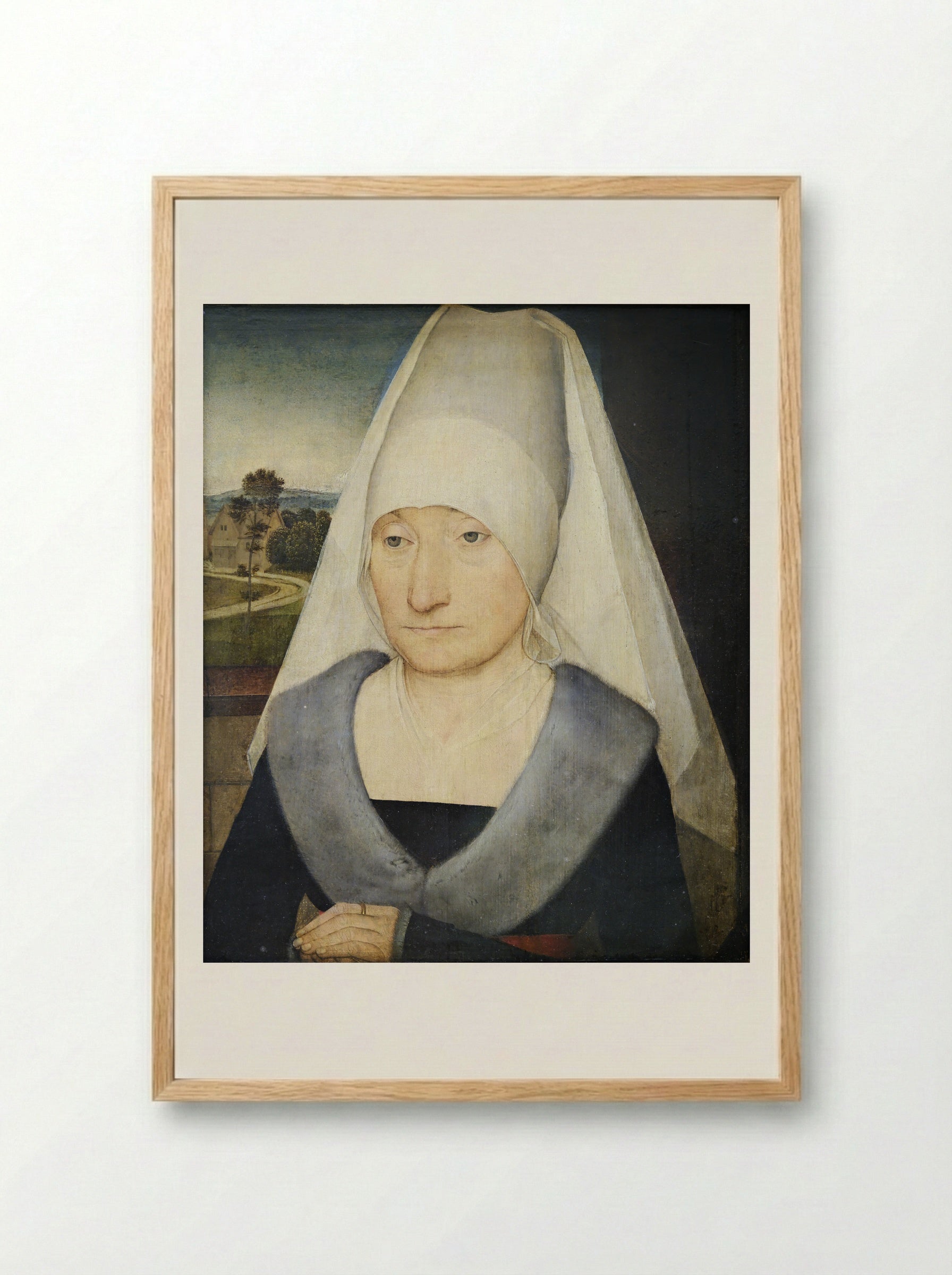Portrait of an Old Woman - Hans Memling - Framed Print Wood