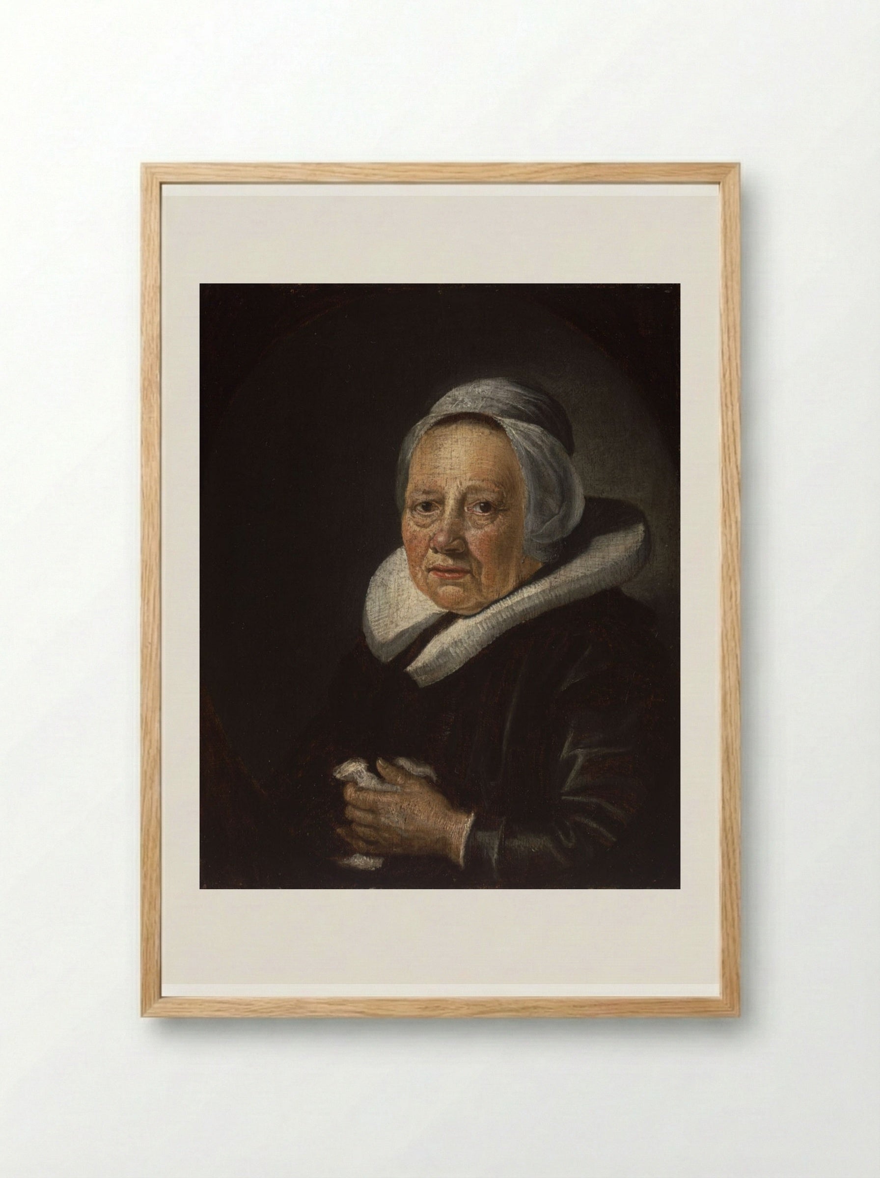 Portrait of an Old Woman - Gerrit Dou - Framed Print Wood