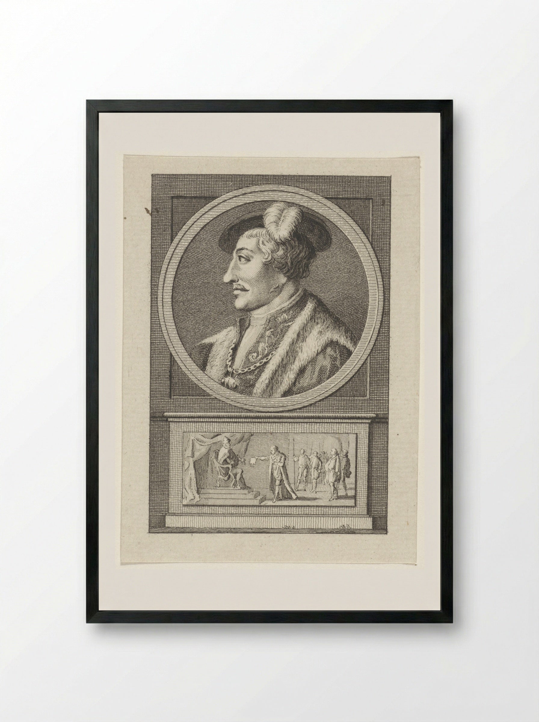 Portrait of an Unknown Man - Reinier Vinkeles - Framed Print Black