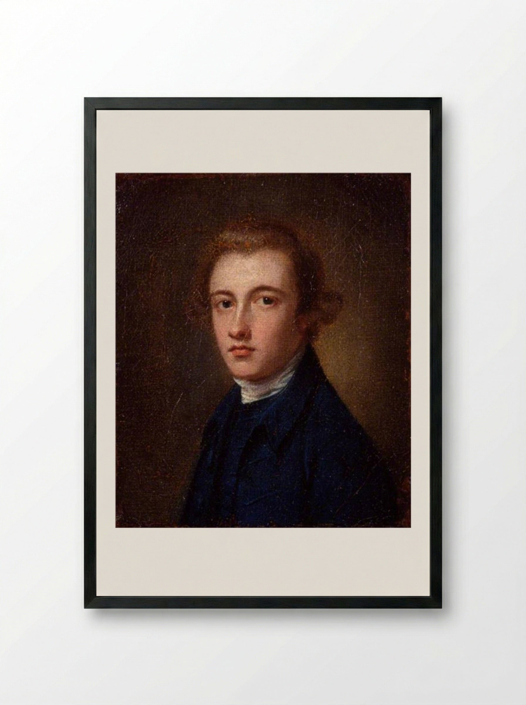 Portrait of an Unknown Man - George Romney - Framed Print Black