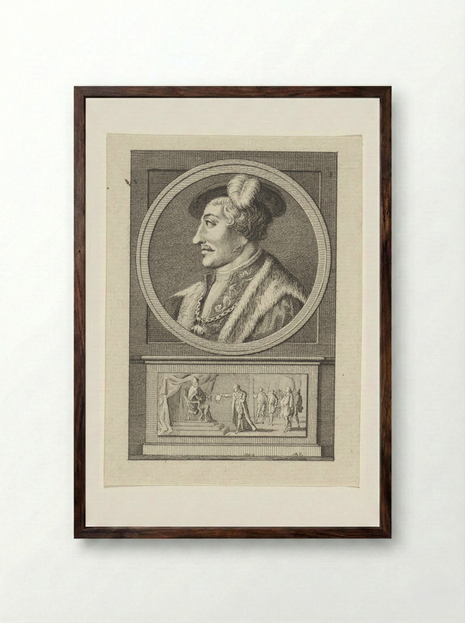 Portrait of an Unknown Man - Reinier Vinkeles - Framed Print Dark Wood