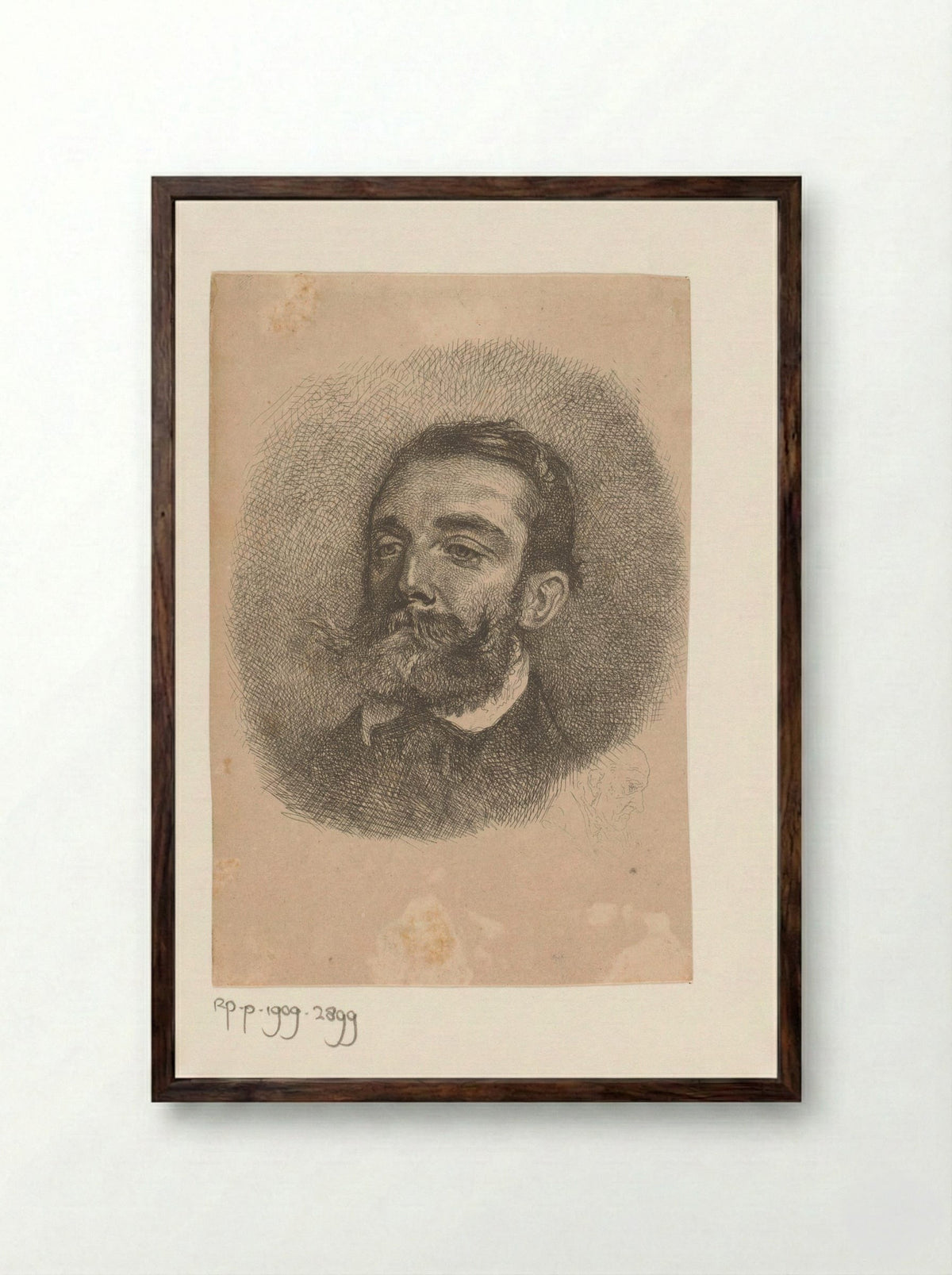 Portrait of an Unknown Man - Jaroslav Čermák - Framed Print Dark Wood