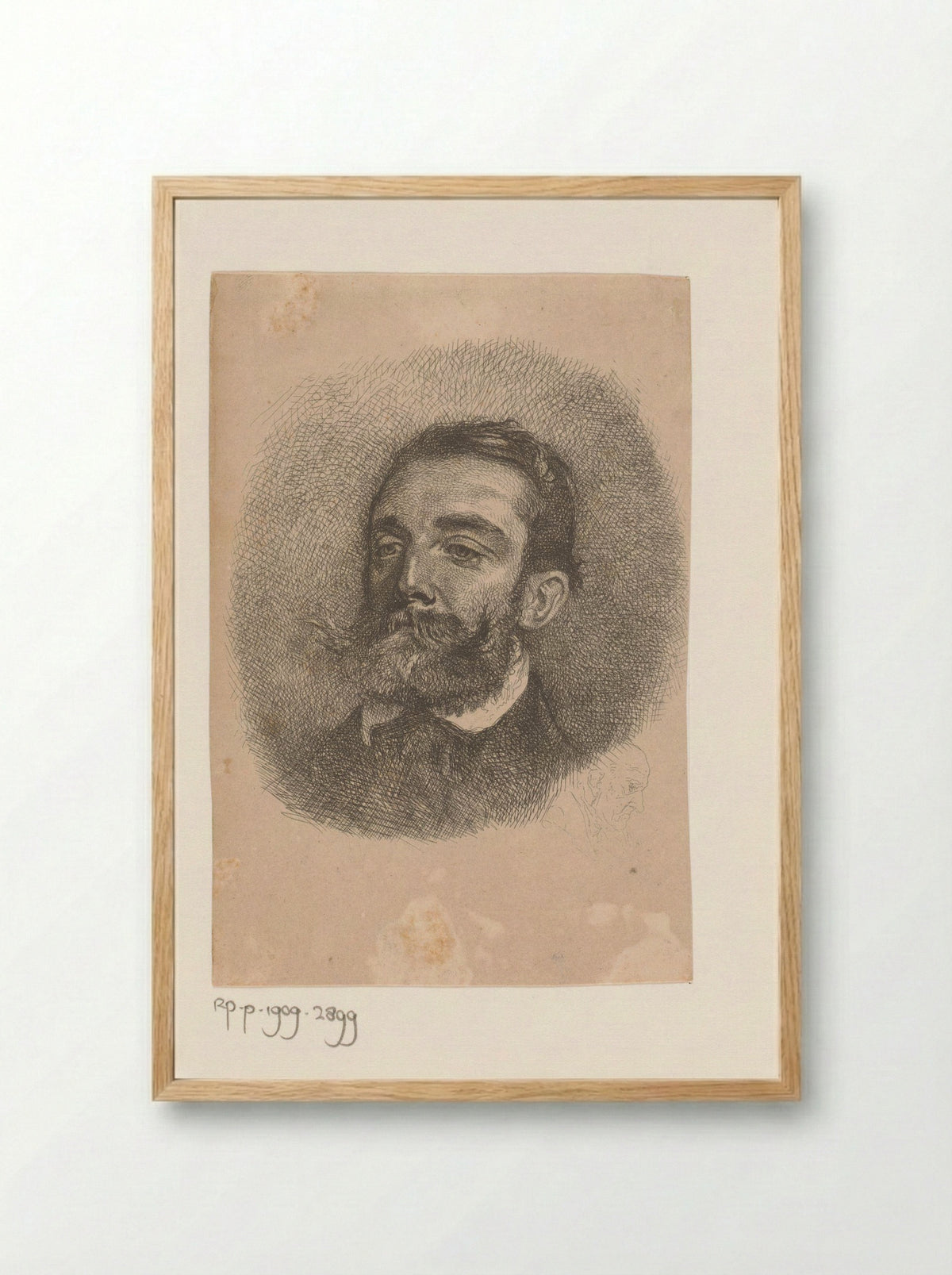 Portrait of an Unknown Man - Jaroslav Čermák - Framed Print Wood
