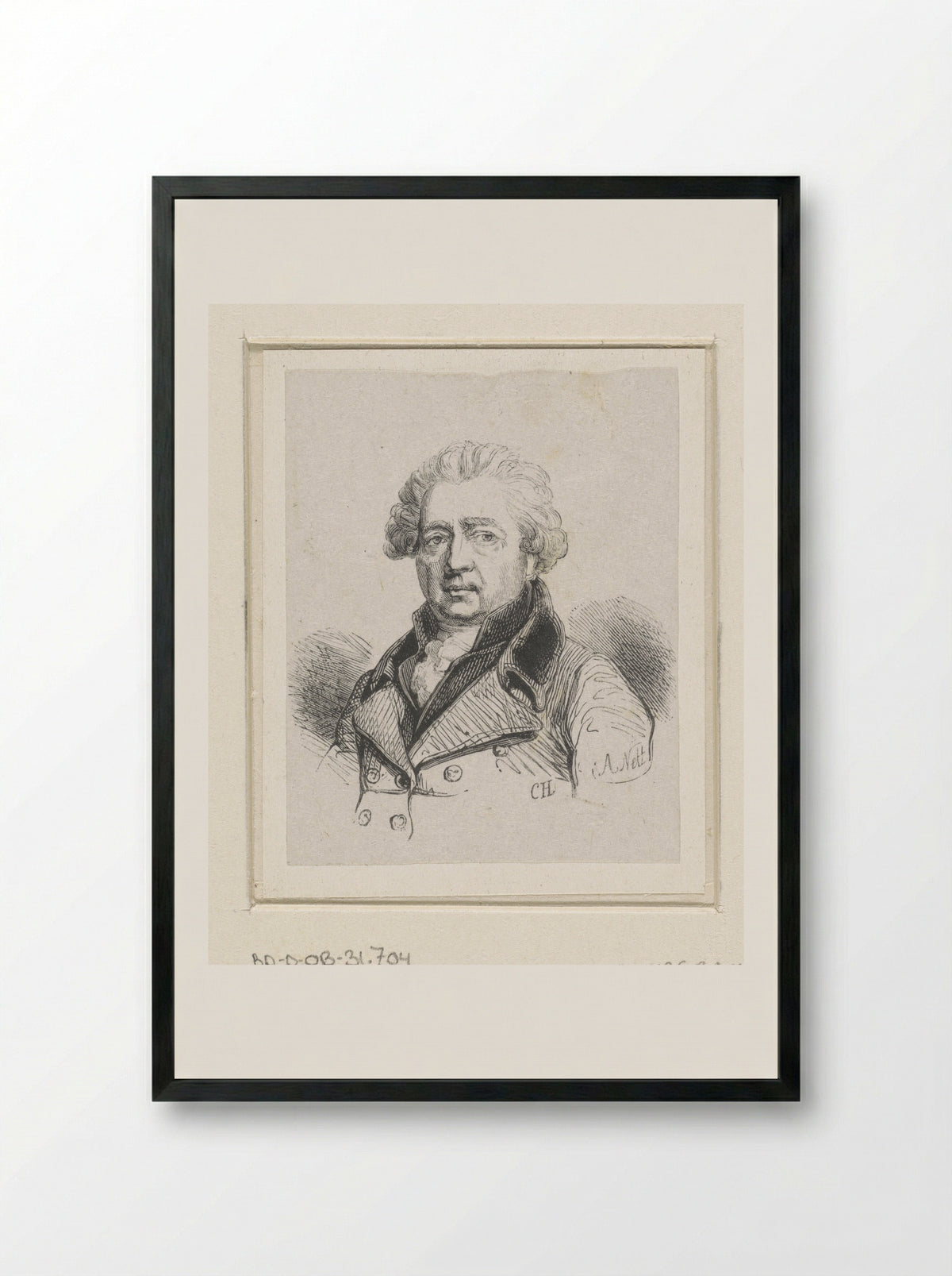Portrait of an Unknown Prelate - Willem Jacob Herreyns - Framed Print Black