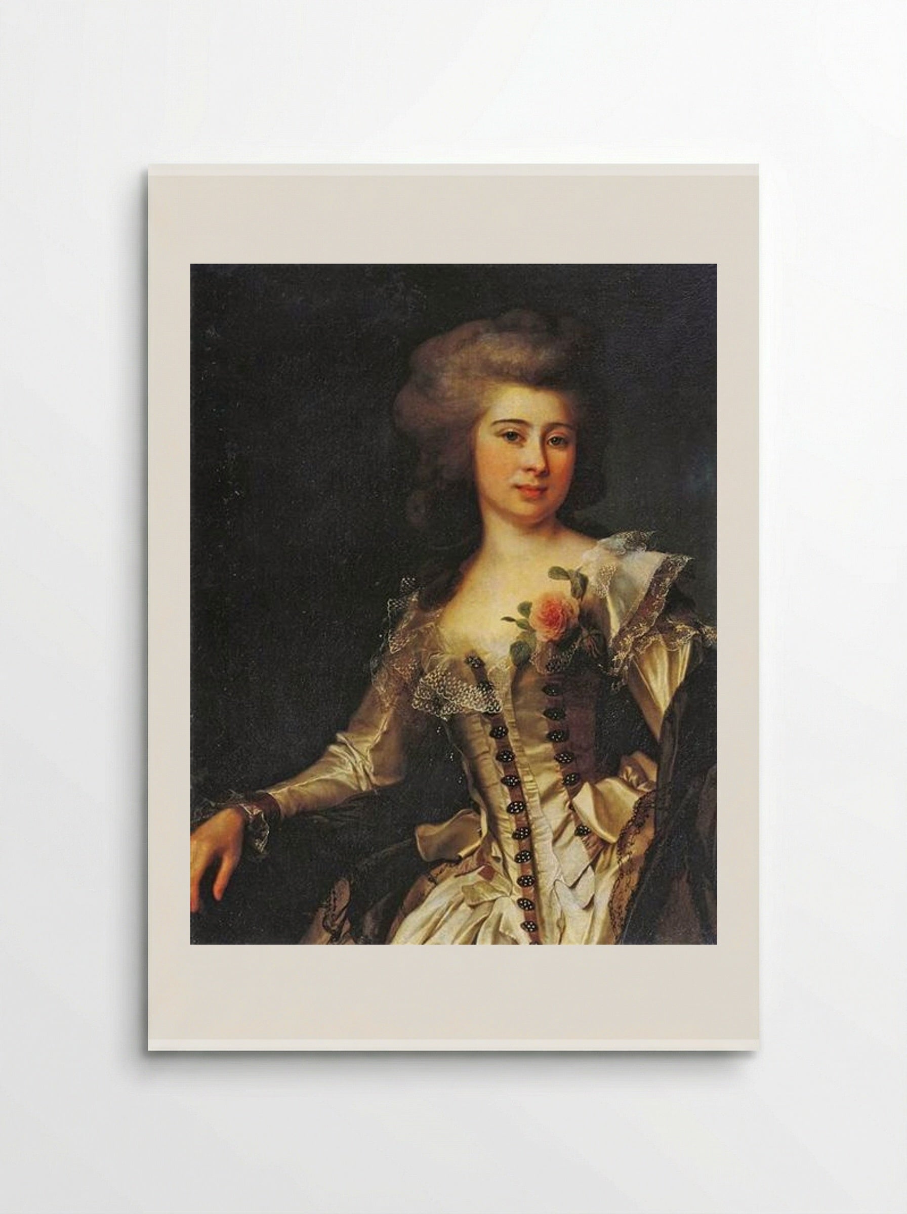 Portrait of an Unknown Woman with a Rose - Dmitry Levitzky - Poster