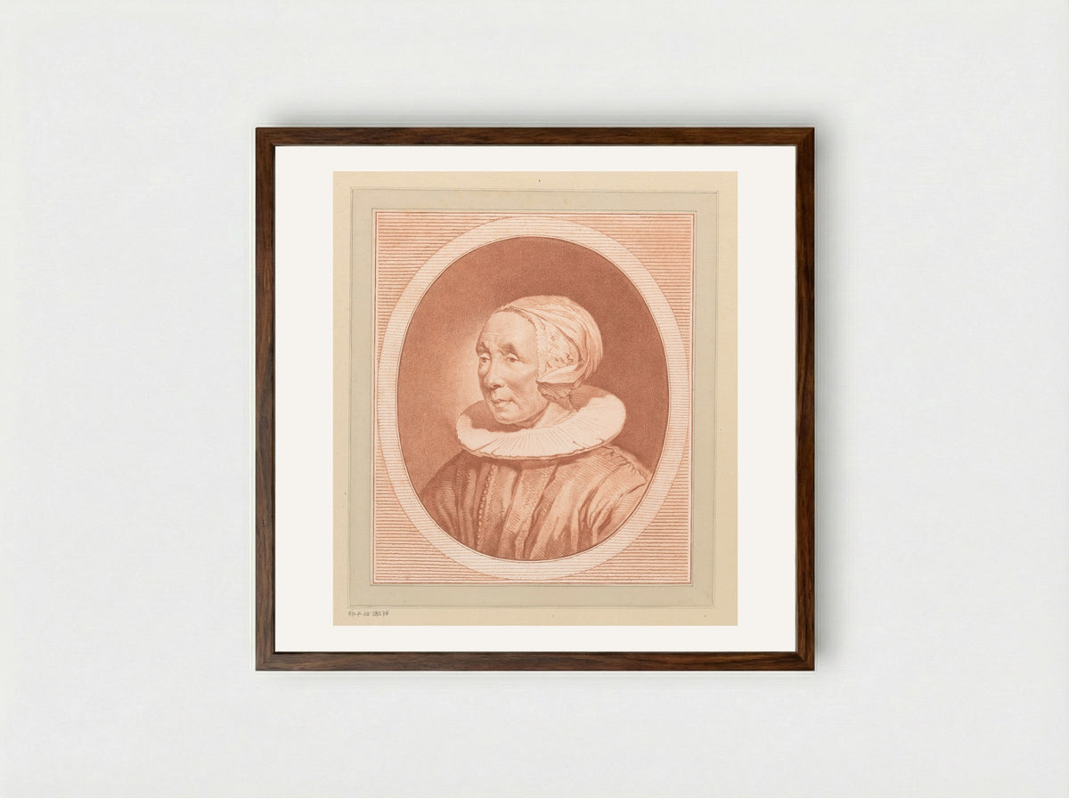 Portrait of an Unknown Woman - Vincenzo Vangelisti - Framed Print Dark Wood