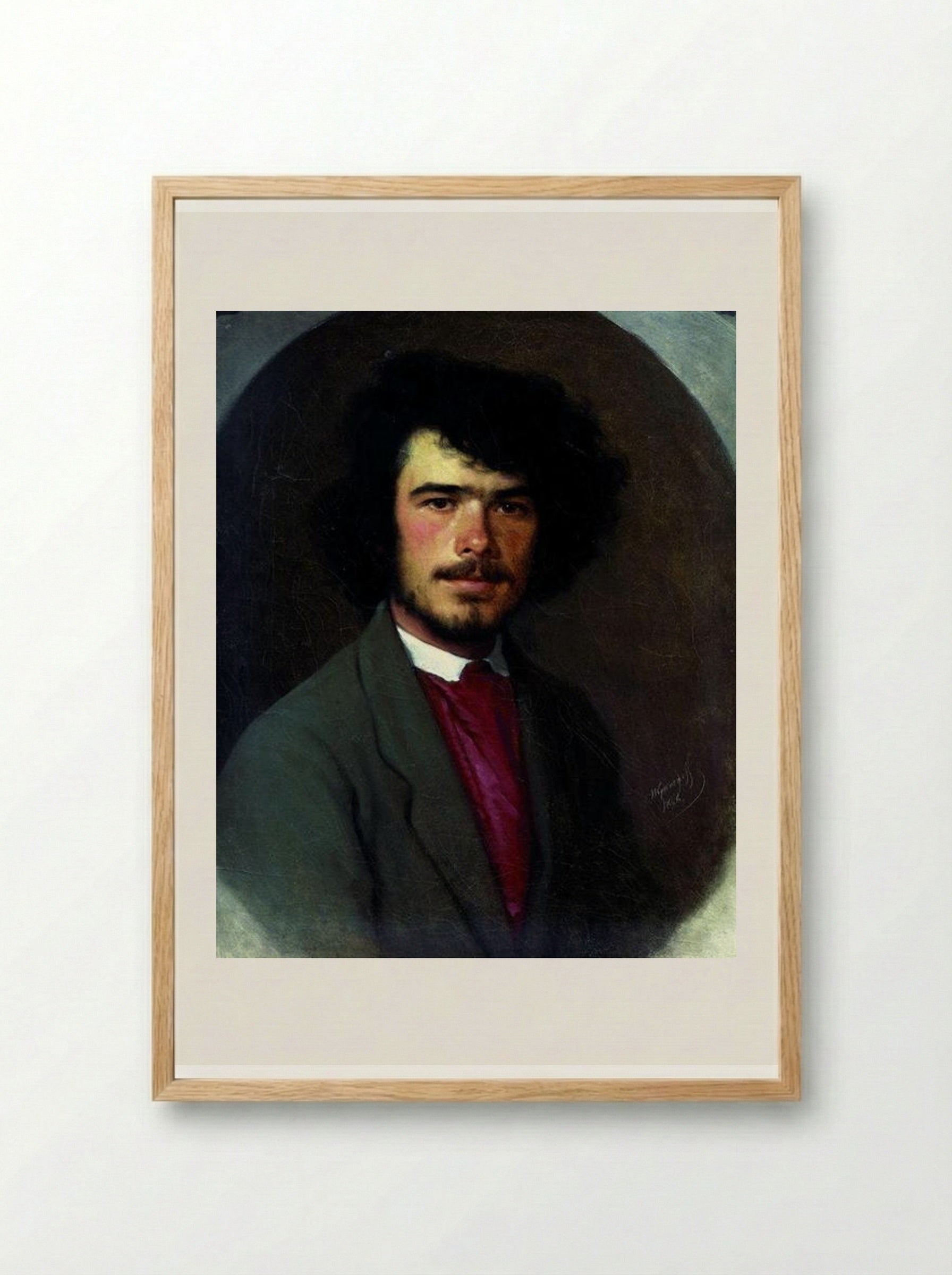 Portrait of an agronomist M.E. Vyunnikov - Ivan Kramskoy - Framed Print Wood