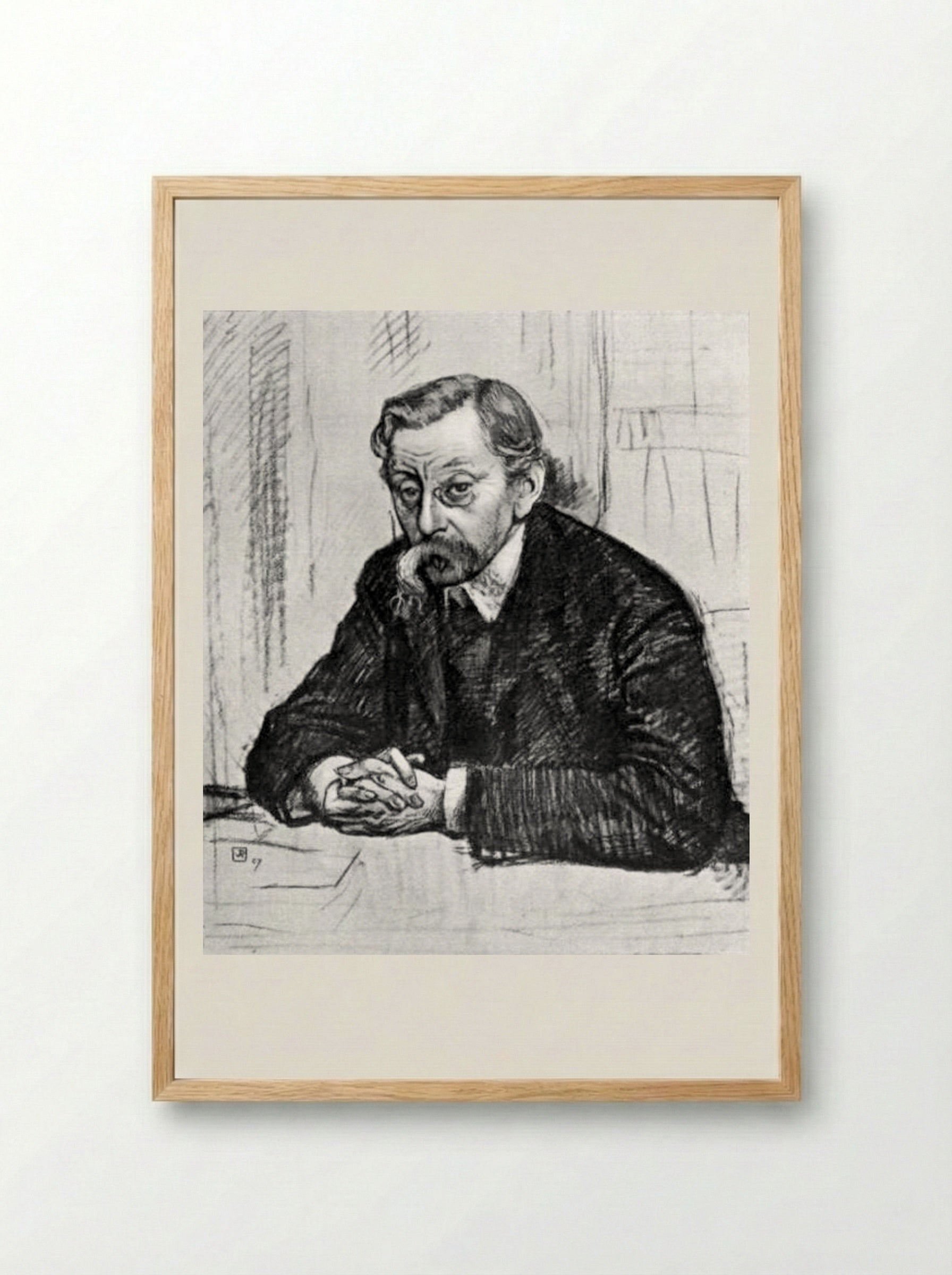 Portrait of Émile Verhaeren - Théo van Rysselberghe - Framed Print Wood