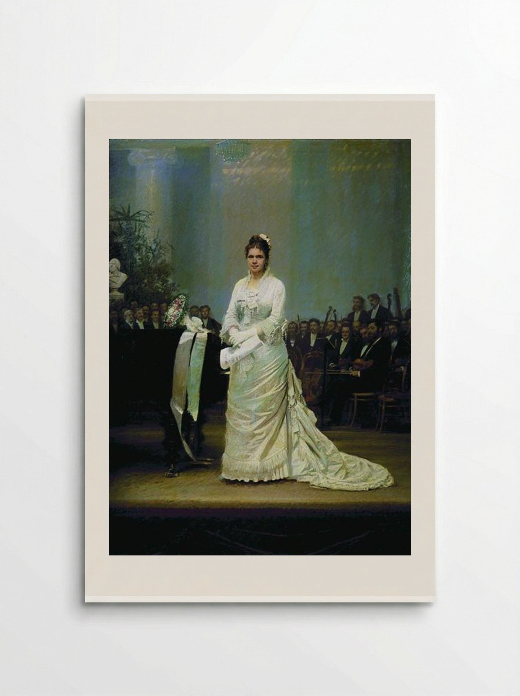 Portrait of singer Elizabeth Andreevny Lavrovsky, on stage at the Assembly of Nobility - Ivan Kramskoy - Poster