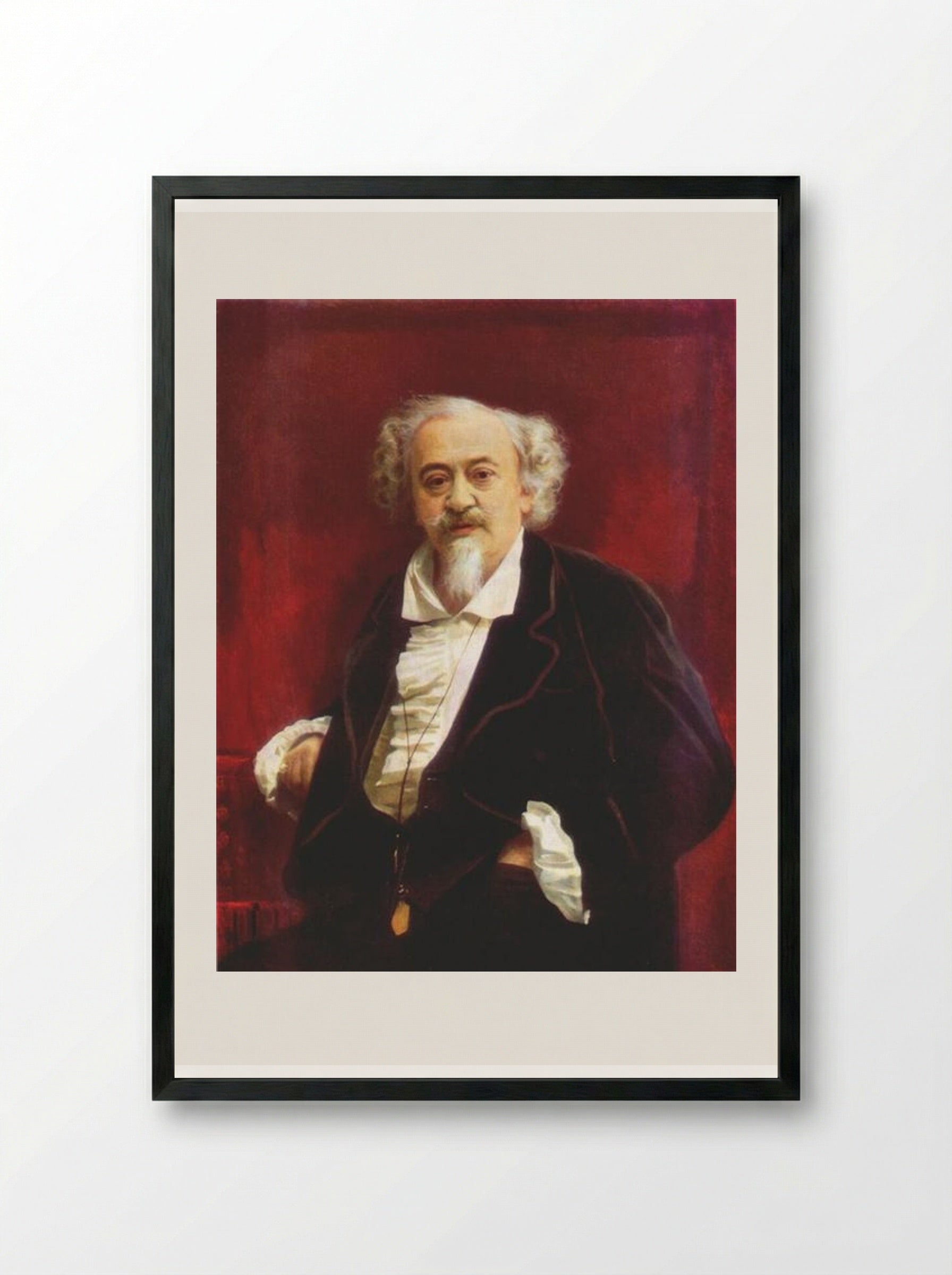 Portrait of the Actor Vasily Samoilov - Ivan Kramskoy - Framed Print Black