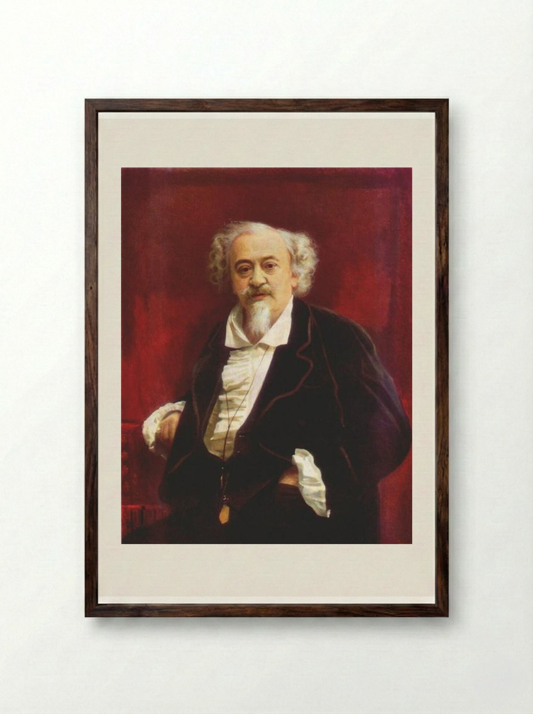 Portrait of the Actor Vasily Samoilov - Ivan Kramskoy - Framed Print Dark Wood