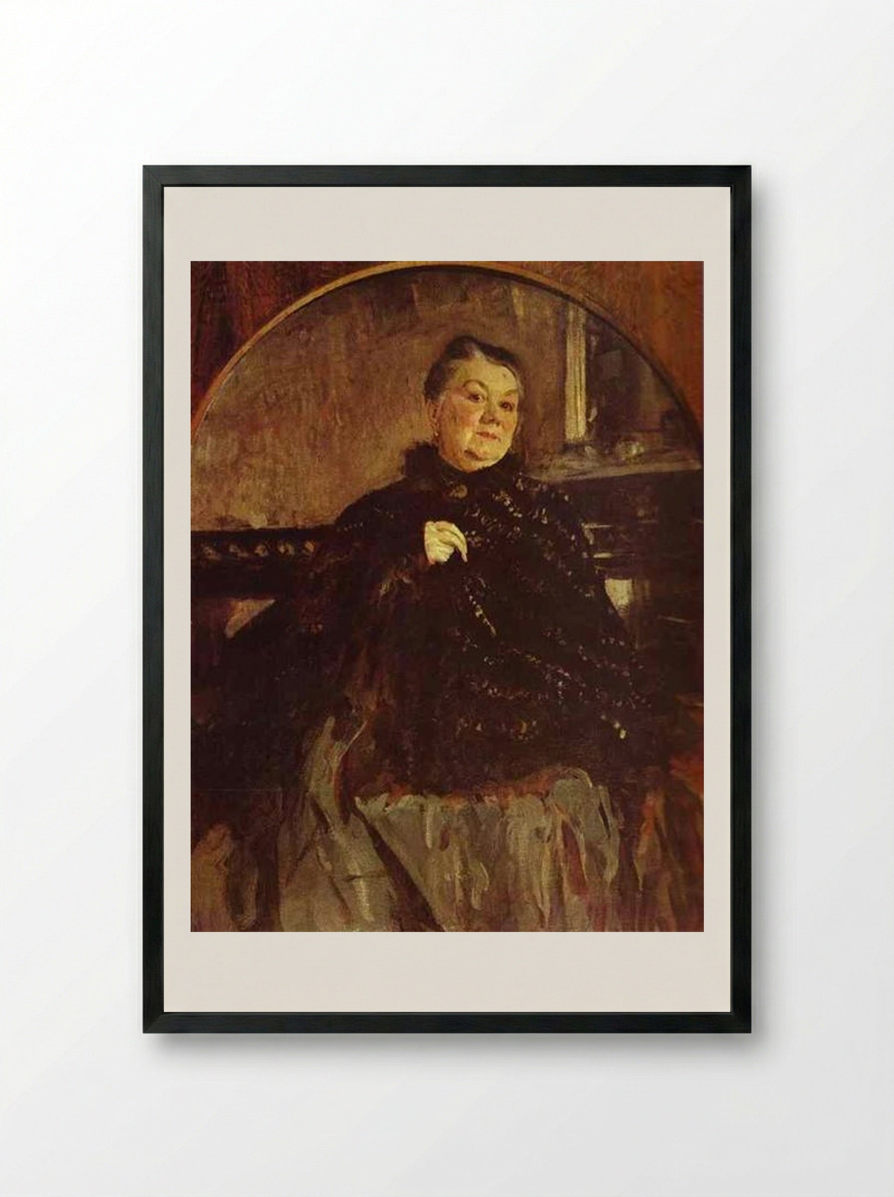Portrait of the Actress Glikeria Fedotova - Valentin Serov - Framed Print Black
