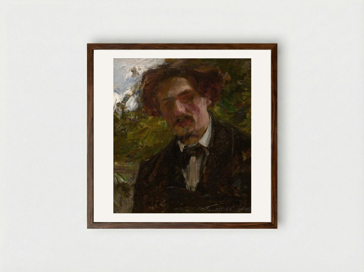 Portrait of the Artist (Alphonse Legros) - Henri Fantin-Latour - Framed Print Dark Wood