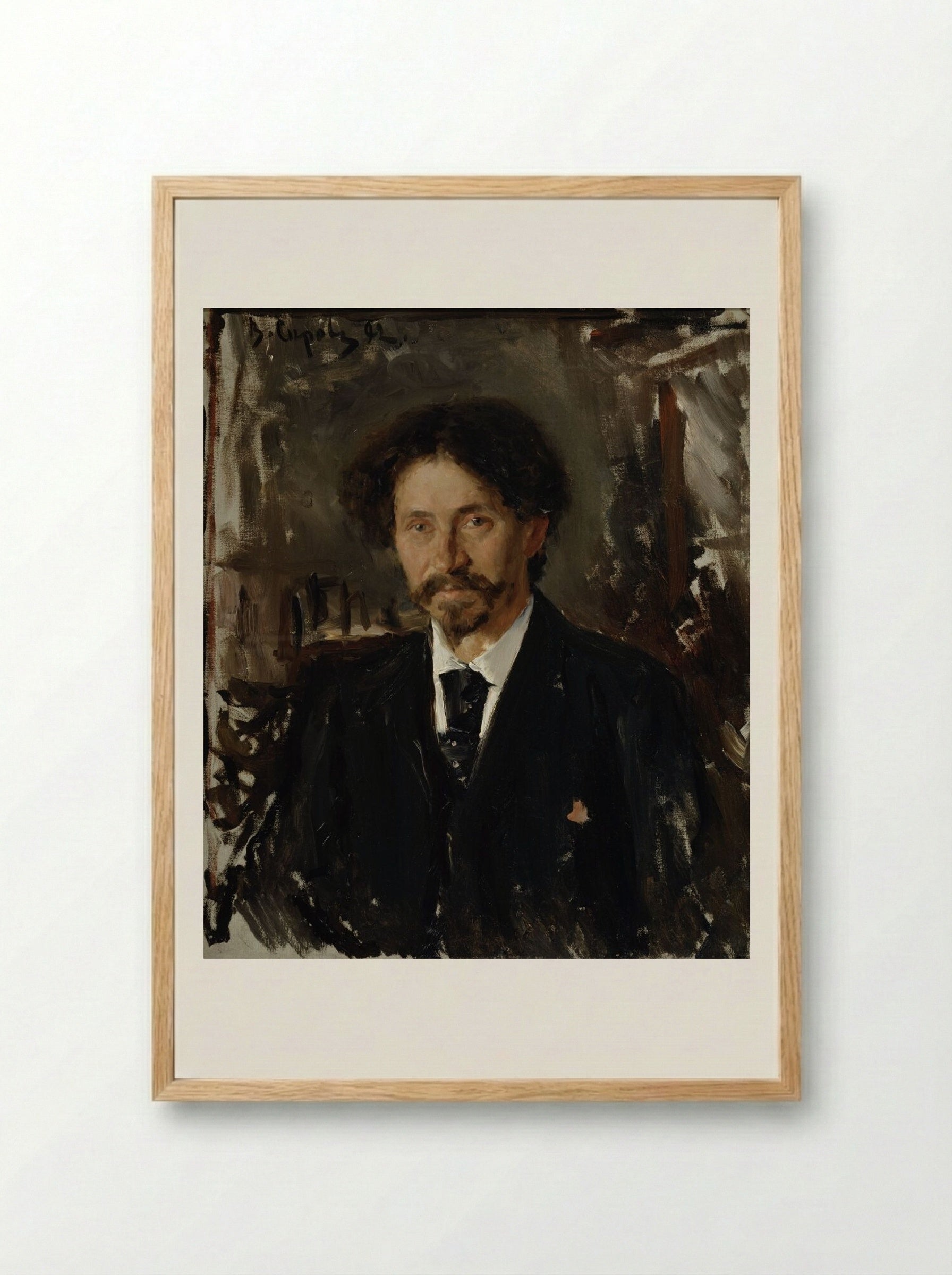 Portrait of the Artist Ilya Repin - Valentin Serov - Framed Print Wood