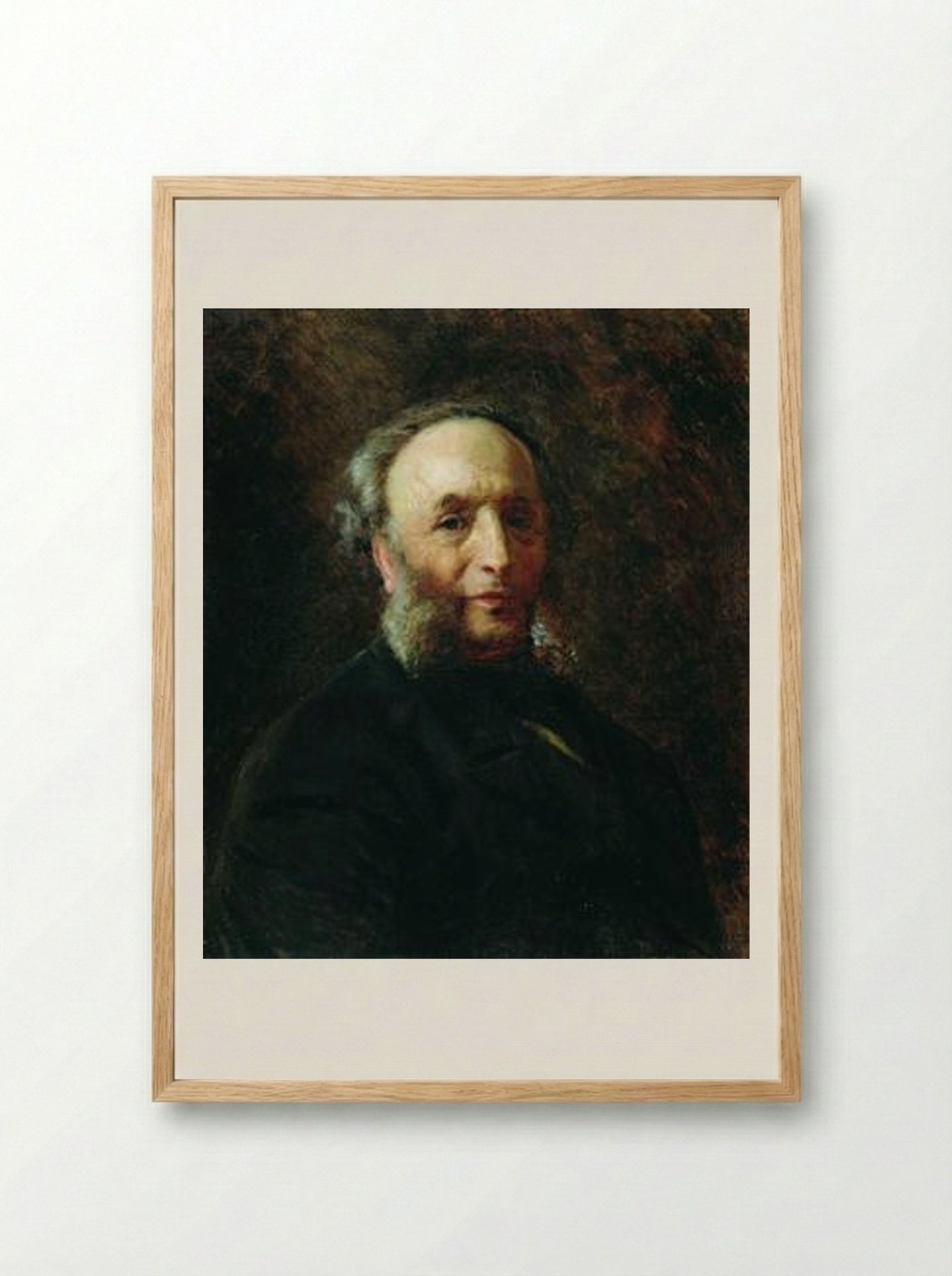 Portrait of the Artist Ivan Aivazovsky - Konstantin Makovsky - Framed Print Wood