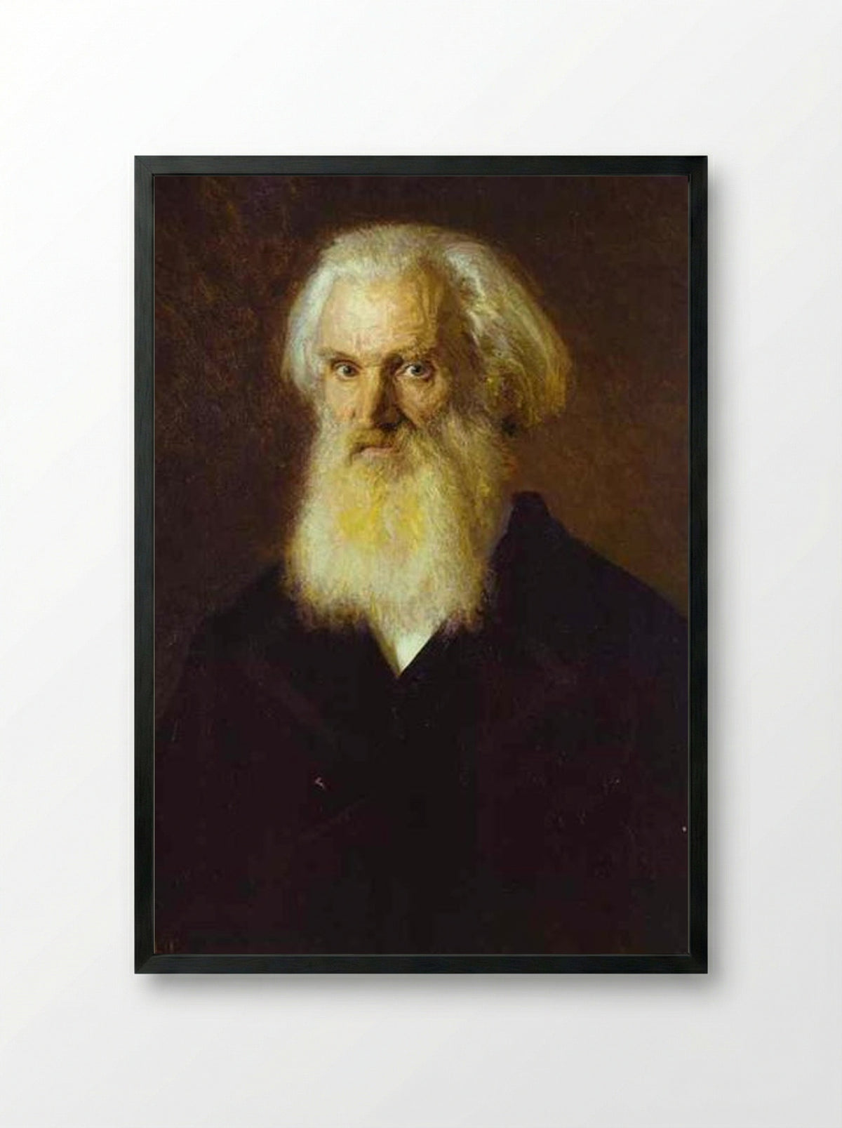 Portrait of the Artist Mikhail Dyakonov - Ivan Kramskoy - Framed Print Black
