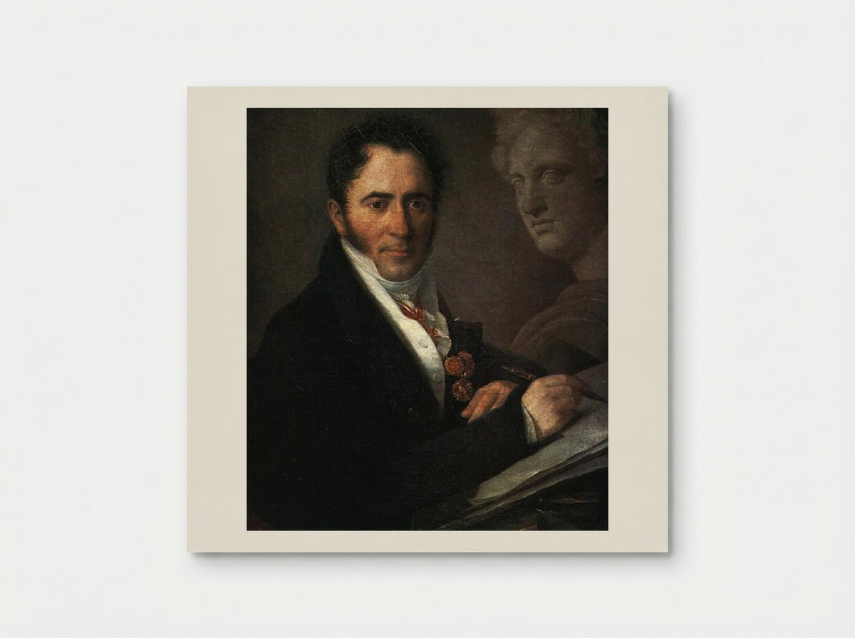 Portrait of the Artist N.I. Utkin with a Pencil - Vasily Tropinin - Poster