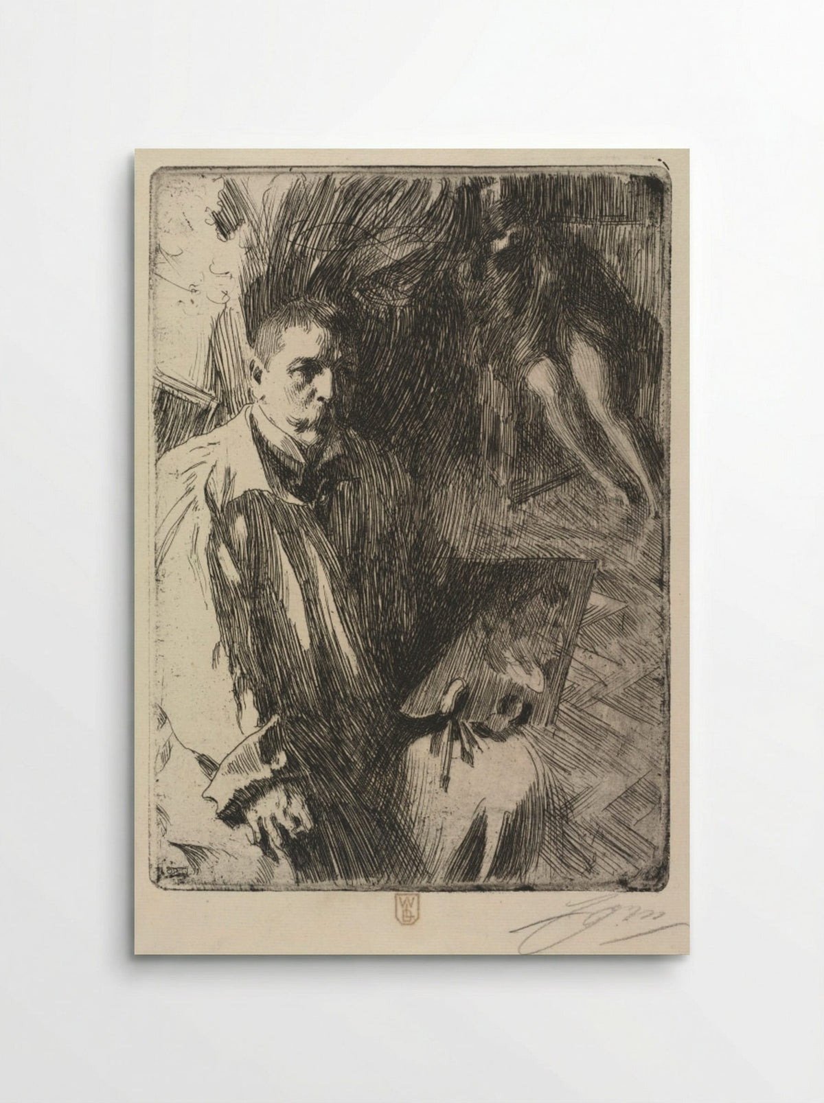 Portrait of the Artist and His Model - Anders Zorn - Poster