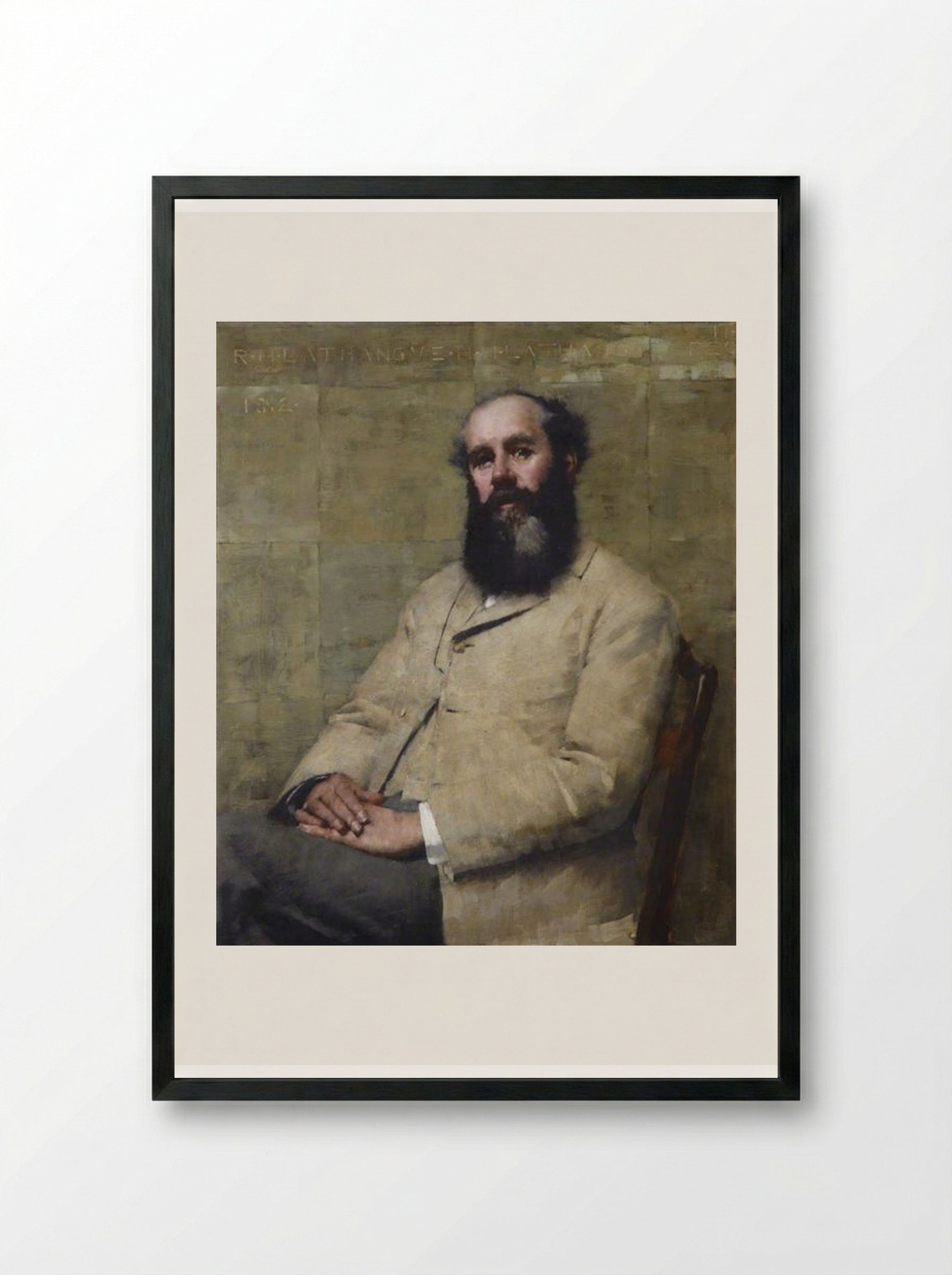 Portrait of the Artist's Father - Henry Herbert La Thangue - Framed Print Black
