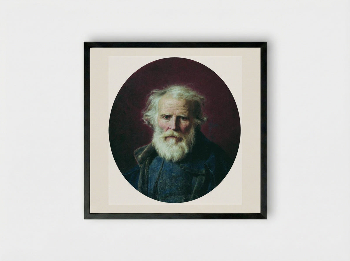 Portrait of the Artist's Father - Fyodor Bronnikov - Framed Print Black