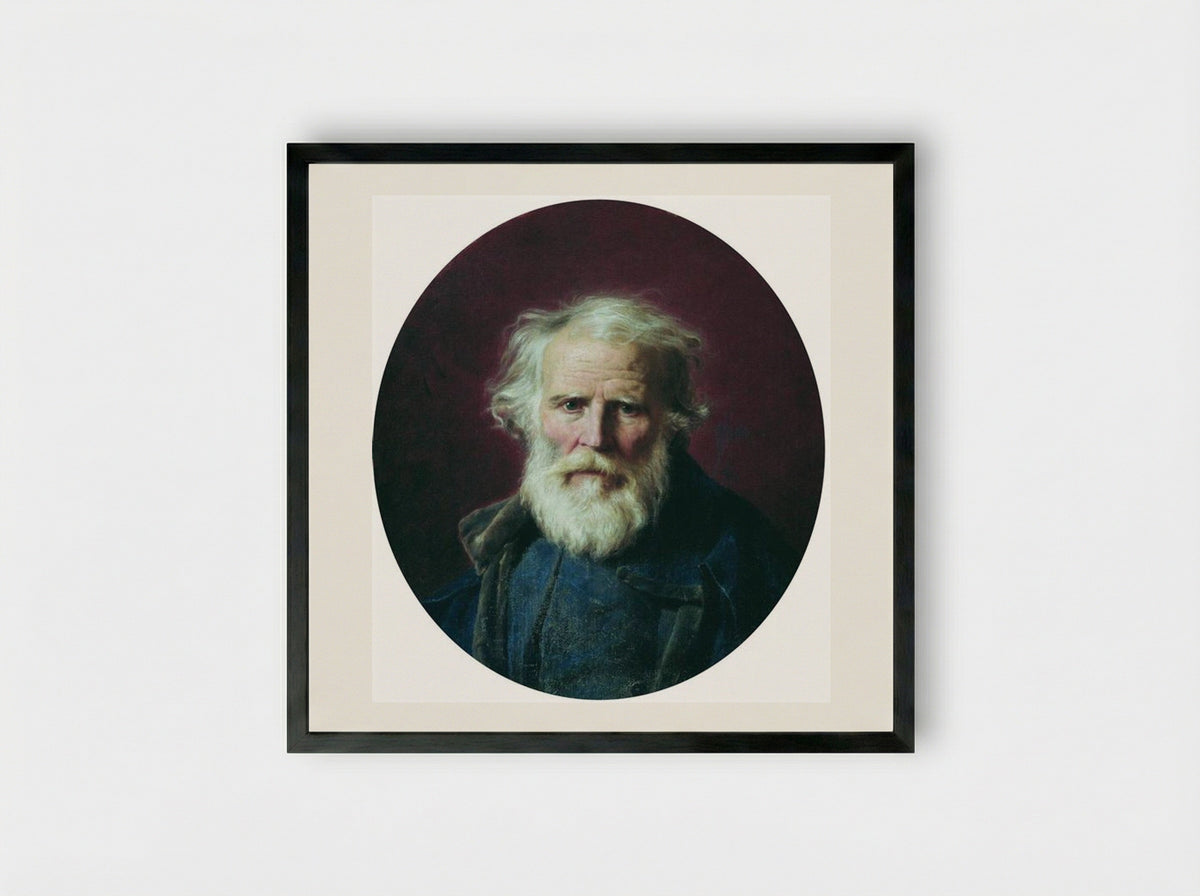 Portrait of the Artist's Father - Fyodor Bronnikov - Framed Print Black