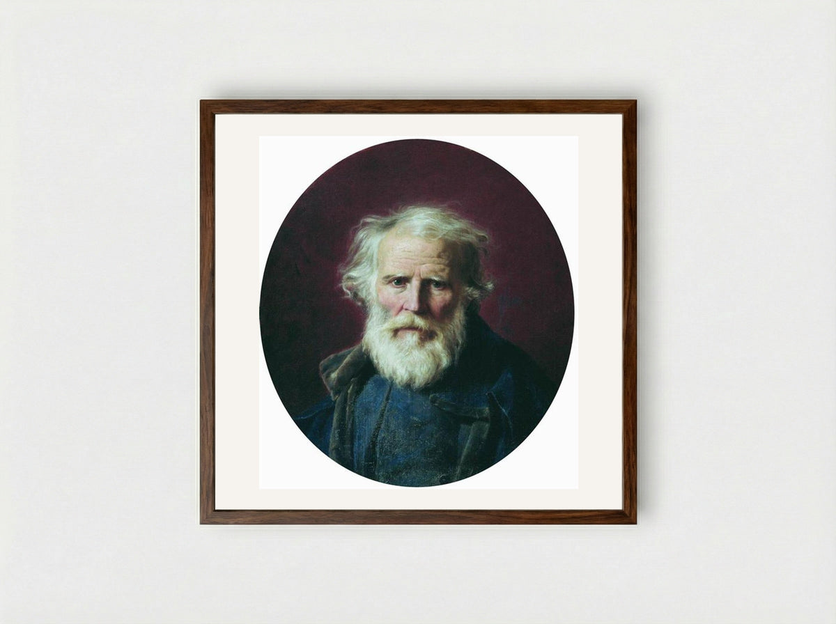 Portrait of the Artist's Father - Fyodor Bronnikov - Framed Print Dark Wood