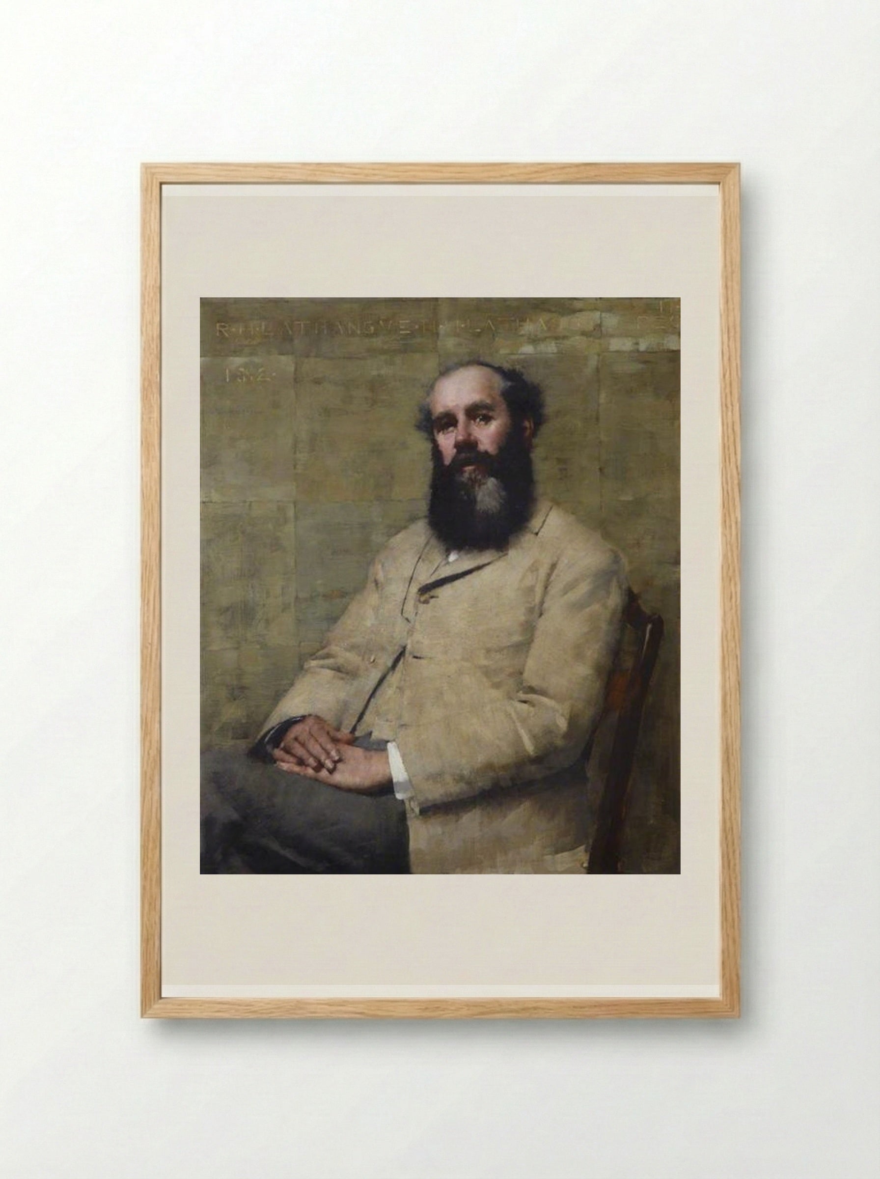 Portrait of the Artist's Father - Henry Herbert La Thangue - Framed Print Wood