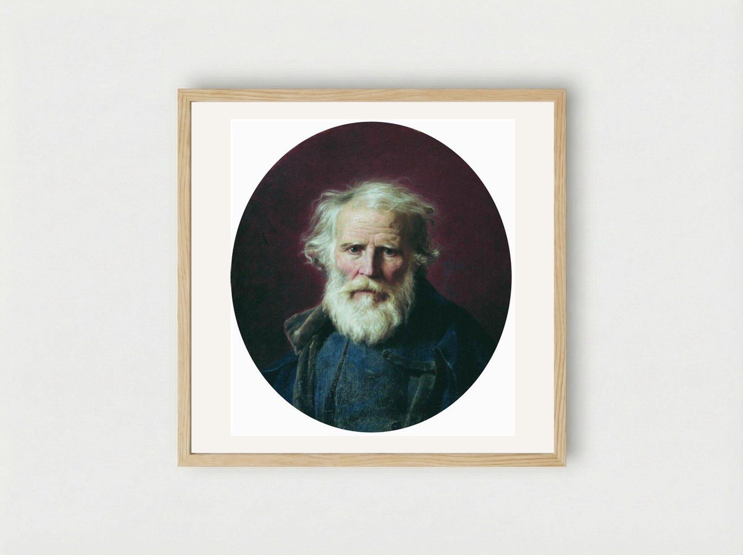 Portrait of the Artist's Father - Fyodor Bronnikov - Framed Print Wood