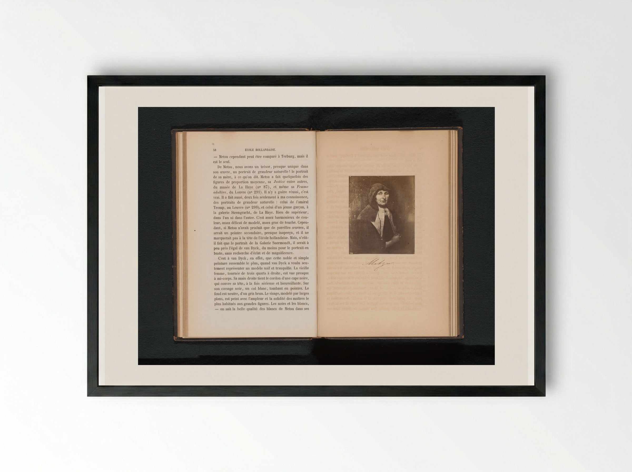 Portrait of the Artist's Mother - Gabriël Metsu - Framed Print Black
