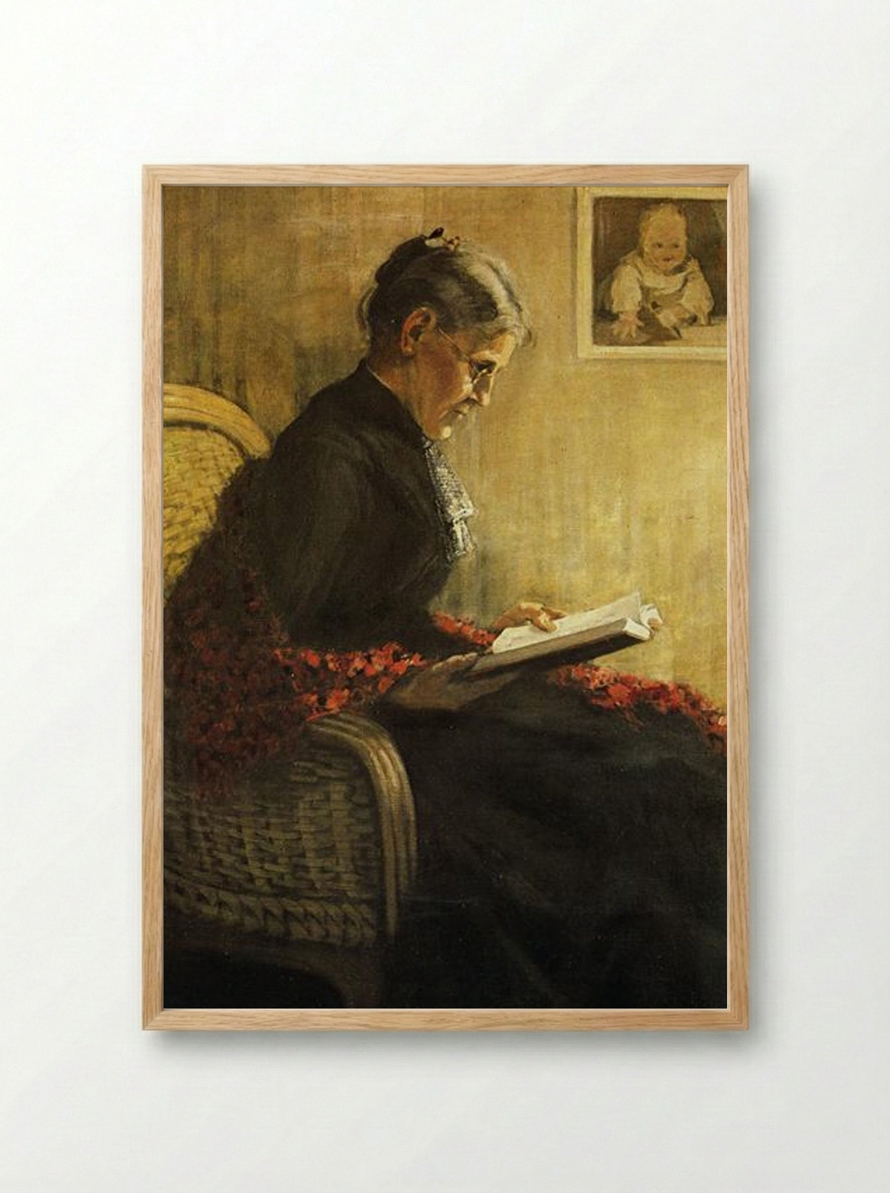 Portrait of the Artist's Mother - Franz Marc - Framed Print Wood