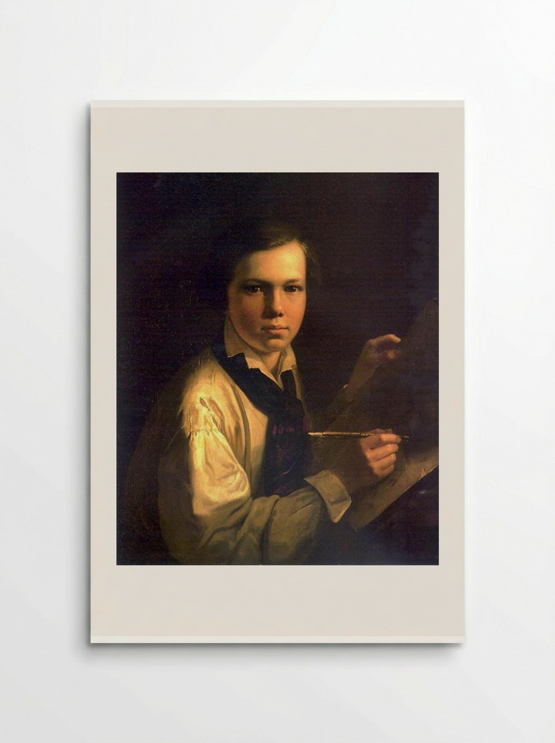 Portrait of the Artist's Son at the Easel - Vasily Tropinin - Poster