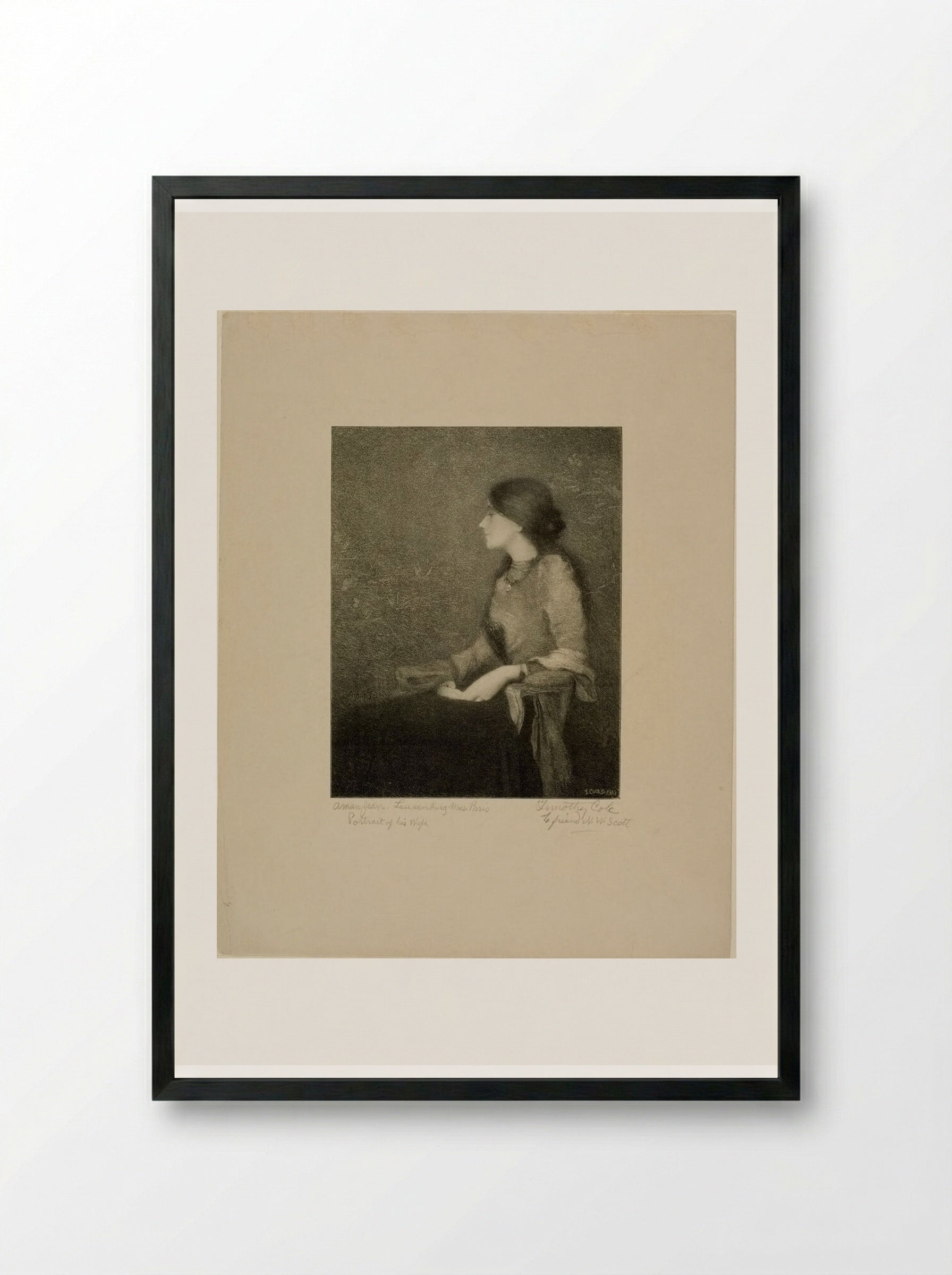 Portrait of the Artist's Wife - Timothy Cole - Framed Print Black