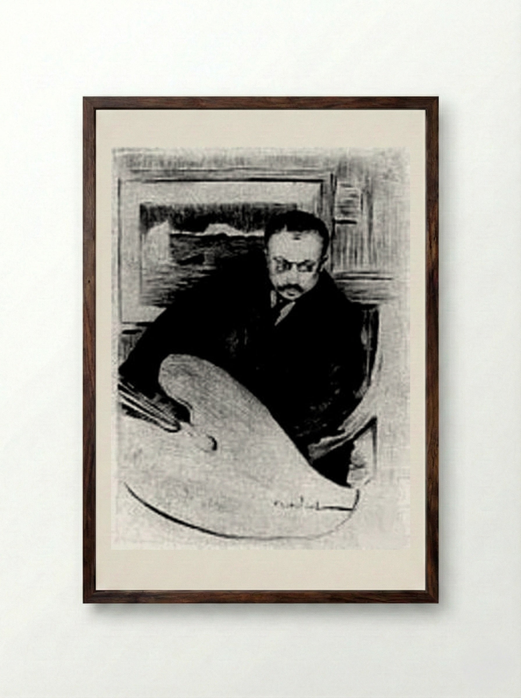 Portrait of the Artist - Maxime Maufra - Framed Print Dark Wood