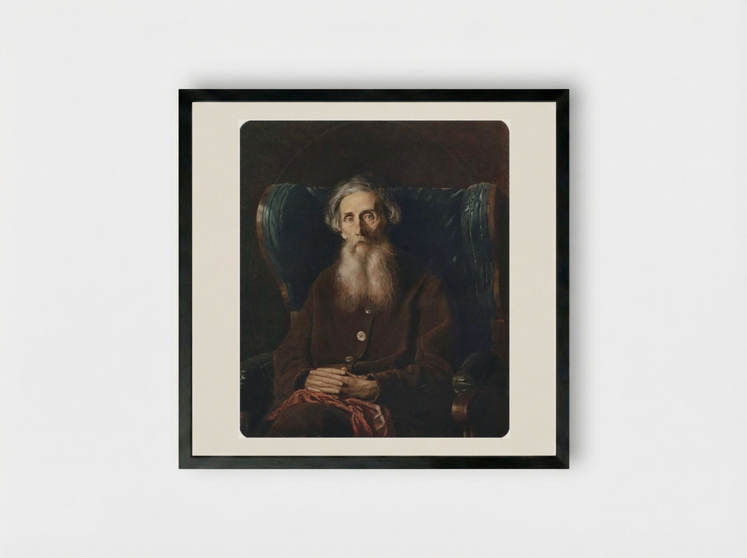 Portrait of the Author Vladimir Dahl - Vasily Perov - Framed Print Black